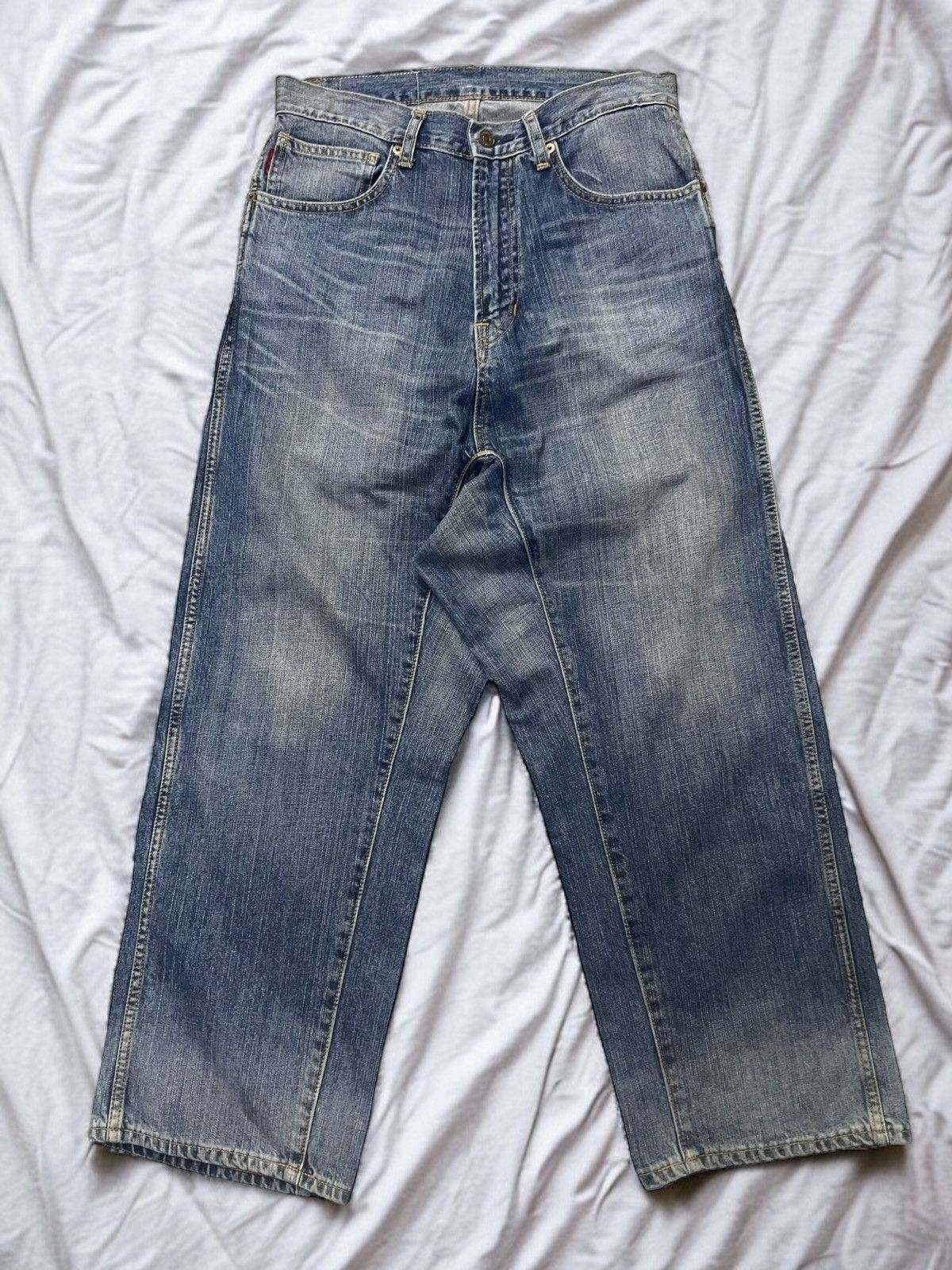 Dogtown × Japanese Brand × Thug Club Rna inc. japan double waist layer baggy denim pants Size US 30 / EU 46 - 2 Thumbnail