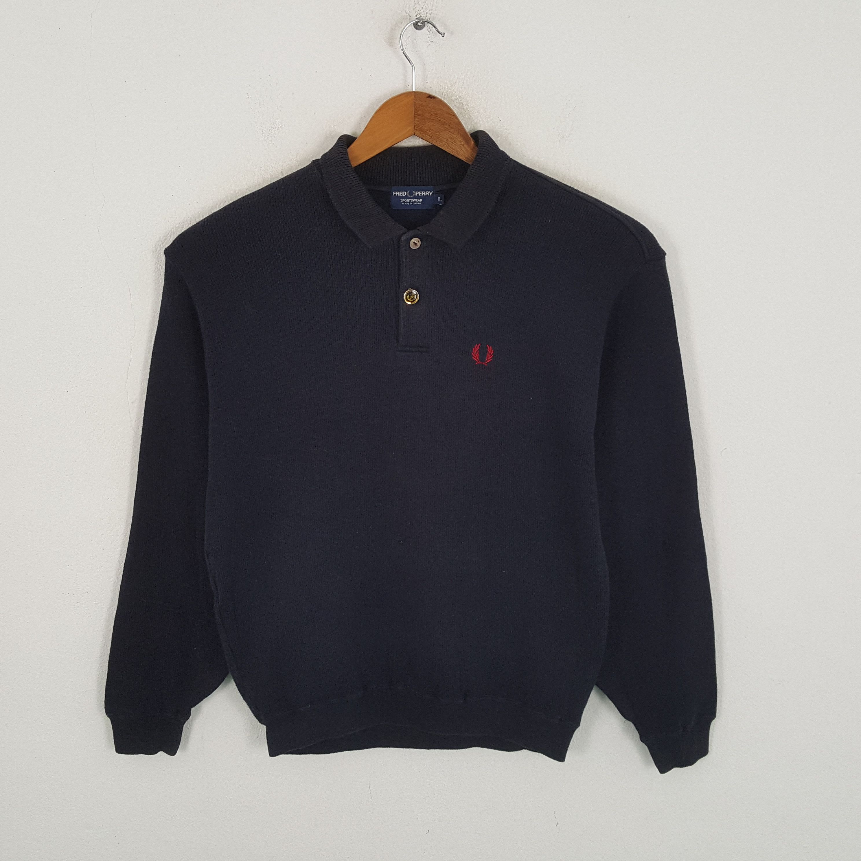 Vintage FRED PERRY Fashion Brand Collar Design Sweatshirt