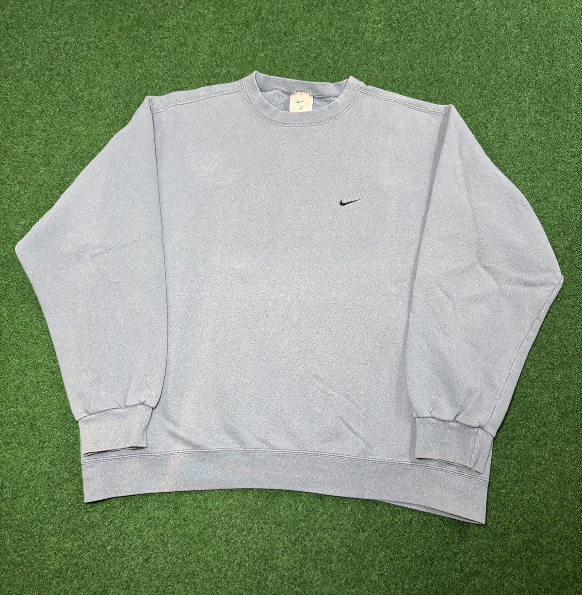 Nike Vintage Y2K Nike Gray Tag Blue Gray Mini Swoosh Sweatshirt Size US XL / EU 56 / 4 - 1 Thumbnail