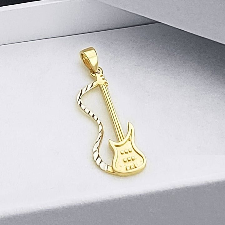 Other Electric Guitar Pendant 14k Yellow White Gold Music Lover Size ONE SIZE - 1 Thumbnail