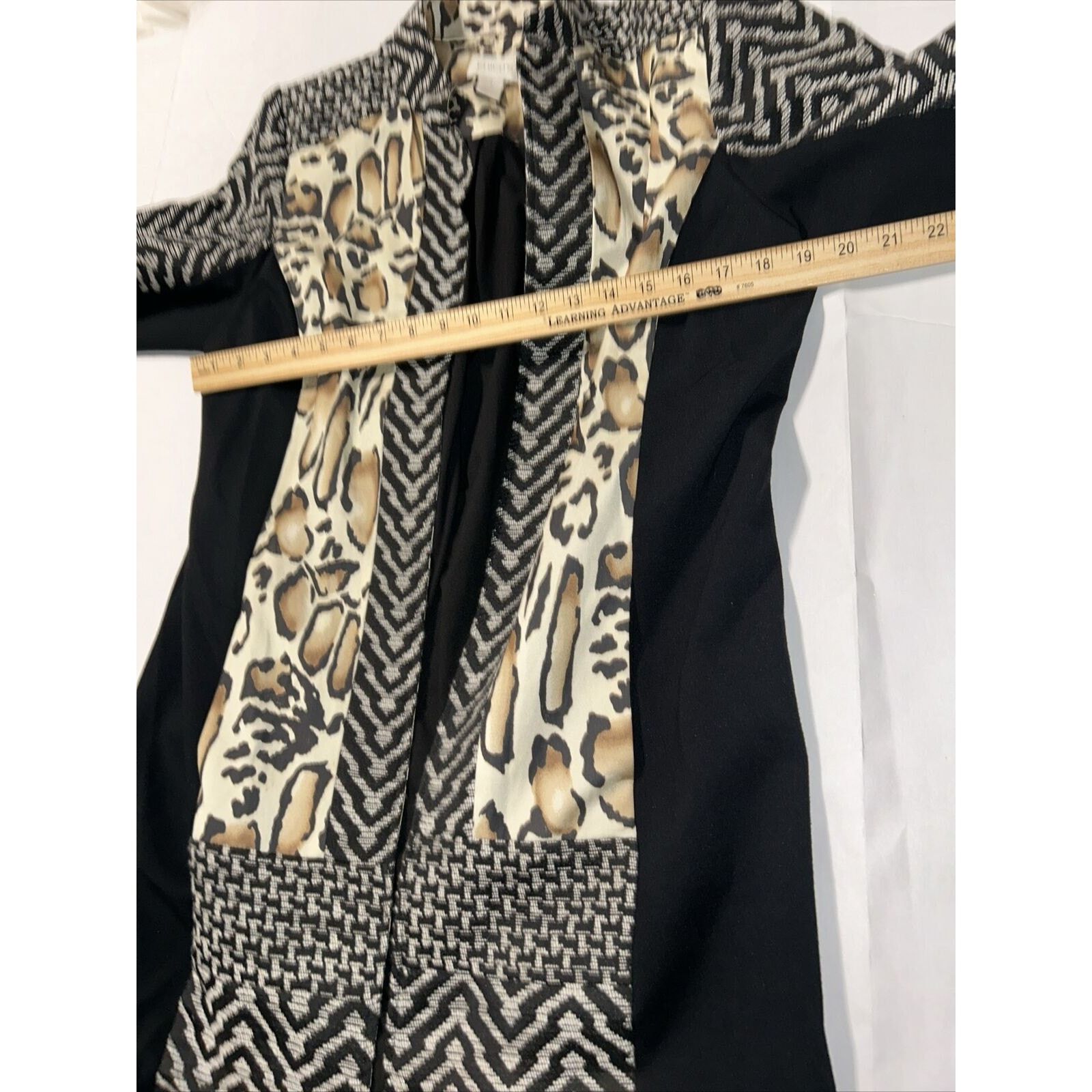 Chicos Chico's Plus Sz 1 (US 8/10) Mixed Material Longline Jacket Size S / US 4 / IT 40 - 3 Thumbnail
