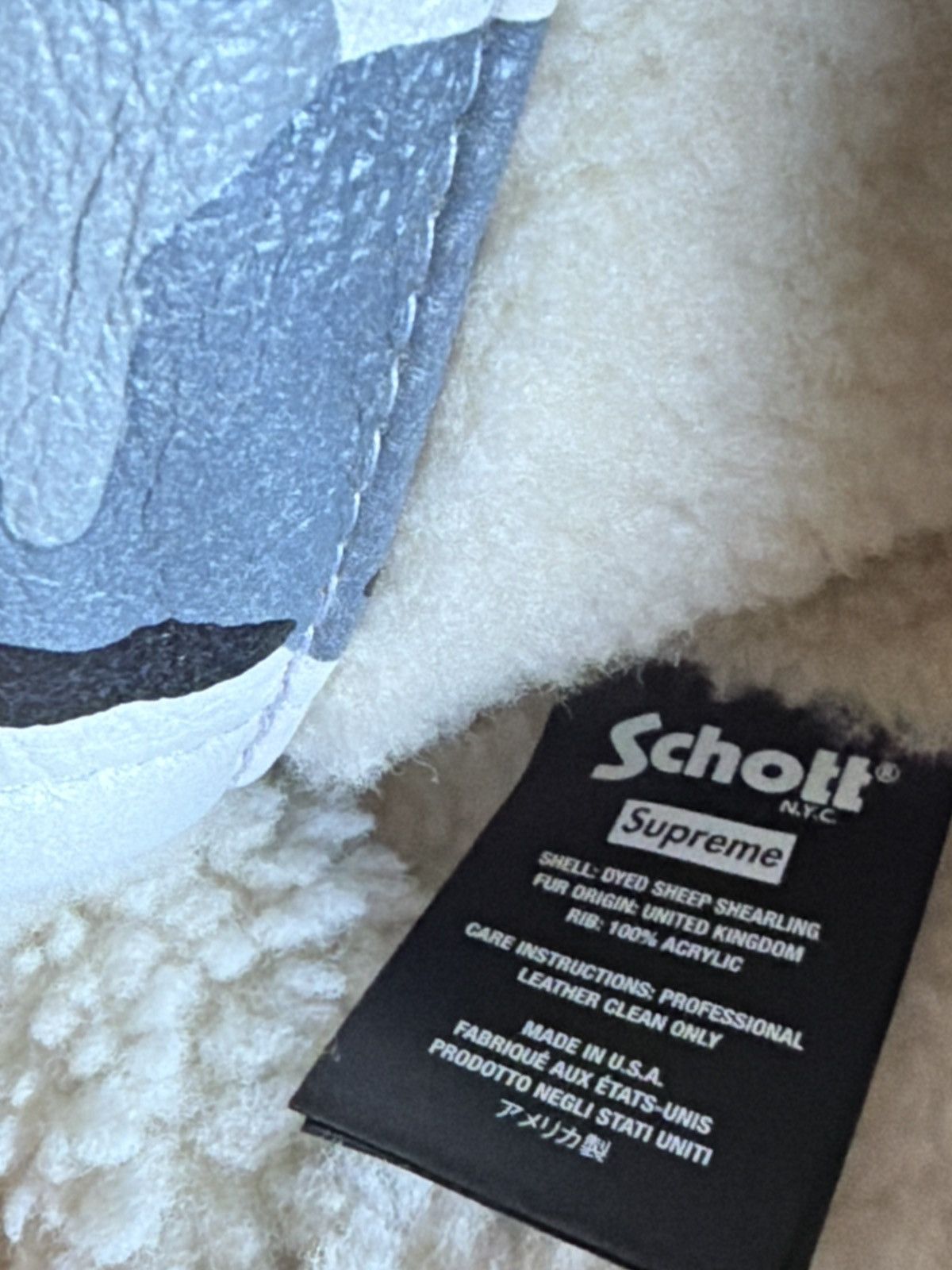 Supreme Supreme schott shearling leather jacket snow camo small Size US S / EU 44-46 / 1 - 5 Thumbnail