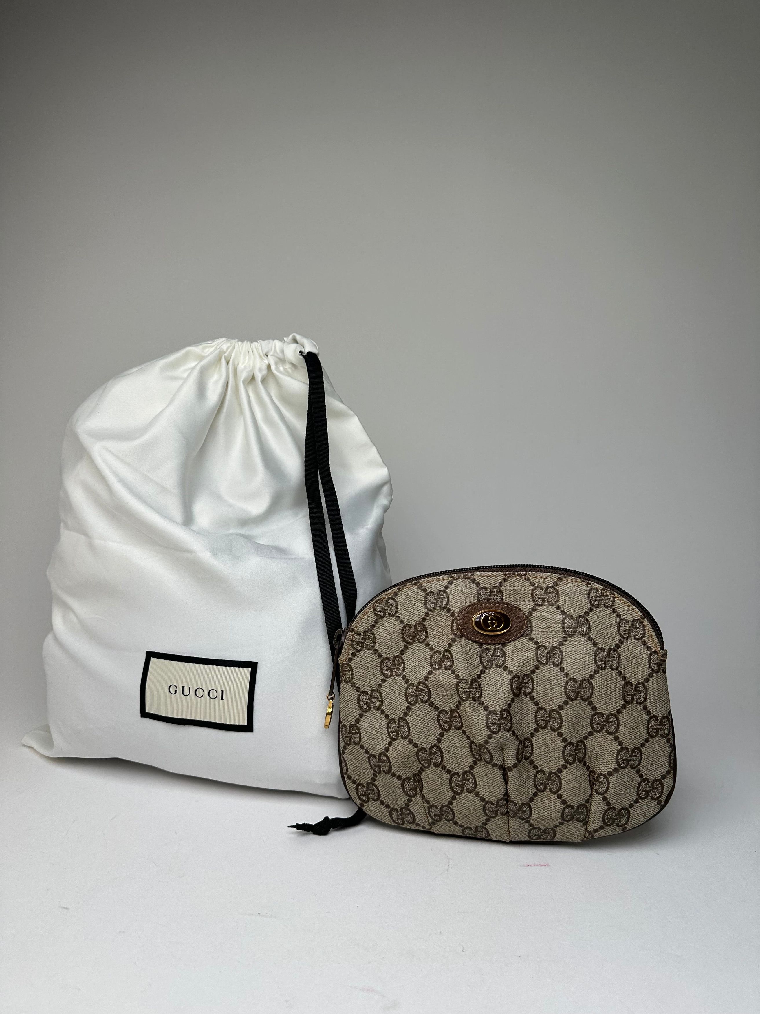 Gucci Vintage GG Supreme Canvas Mini Pouch Beige Brown Size ONE SIZE - 1 Thumbnail