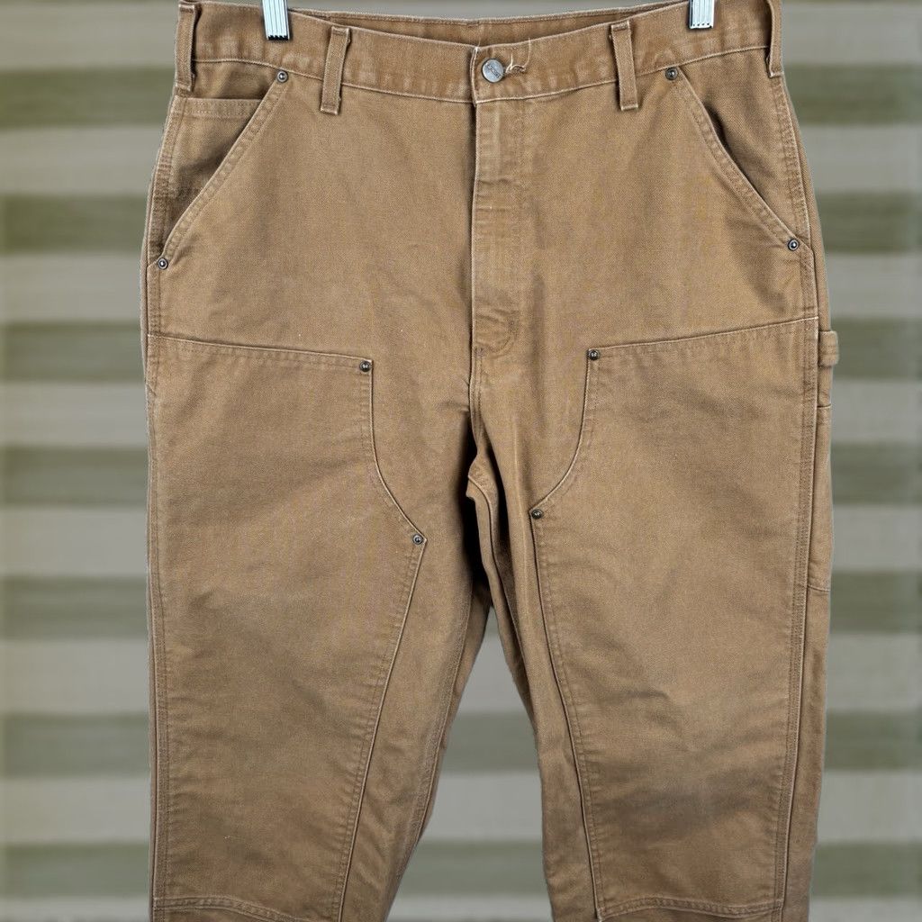 Carhartt VINTAGE Carhartt Pants Carpenter Men Brown Duck Canvas 34x34 34 Inseam Relaxed Straight 34x34 Mens Size US 34 / EU 50 - 1 Thumbnail