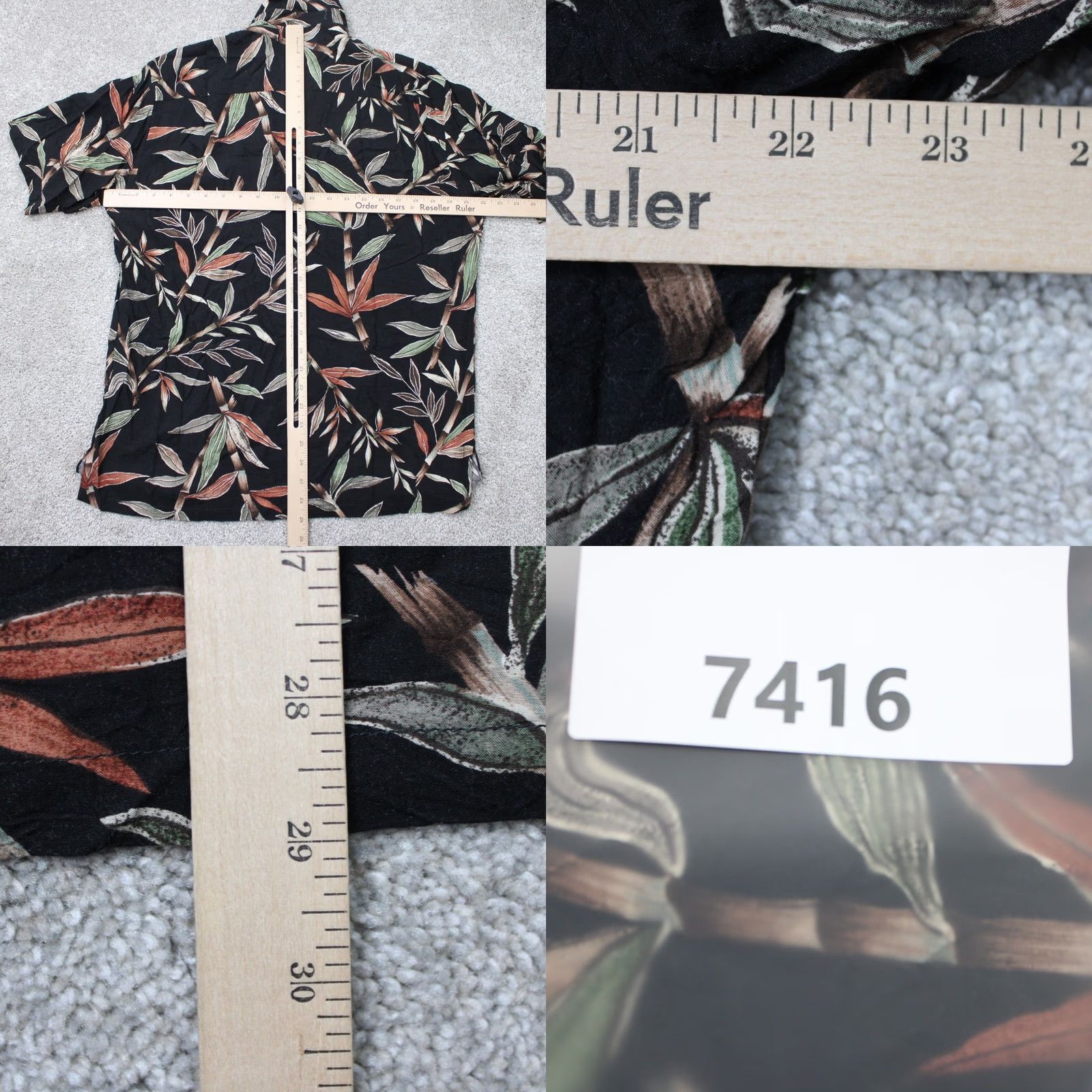 Tori Richard Tori Richard Shirt Mens Medium Black Floral 100% Viscose Short Sleeve Hawaiian Shirt Size US M / EU 48-50 / 2 - 8 Thumbnail