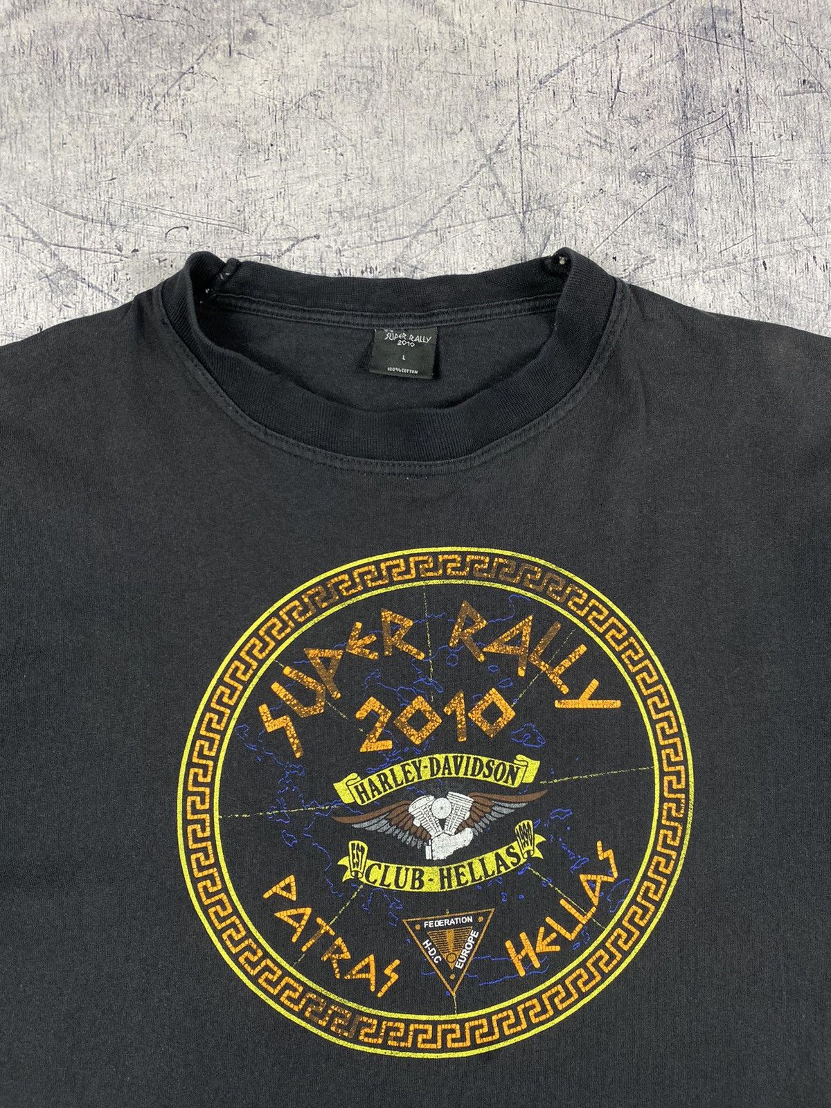 Harley Davidson × Vintage Harley Davidson Club Hellas 2010 Y2K Supper Rally T Shirt Size US L / EU 52-54 / 3 - 5 Thumbnail