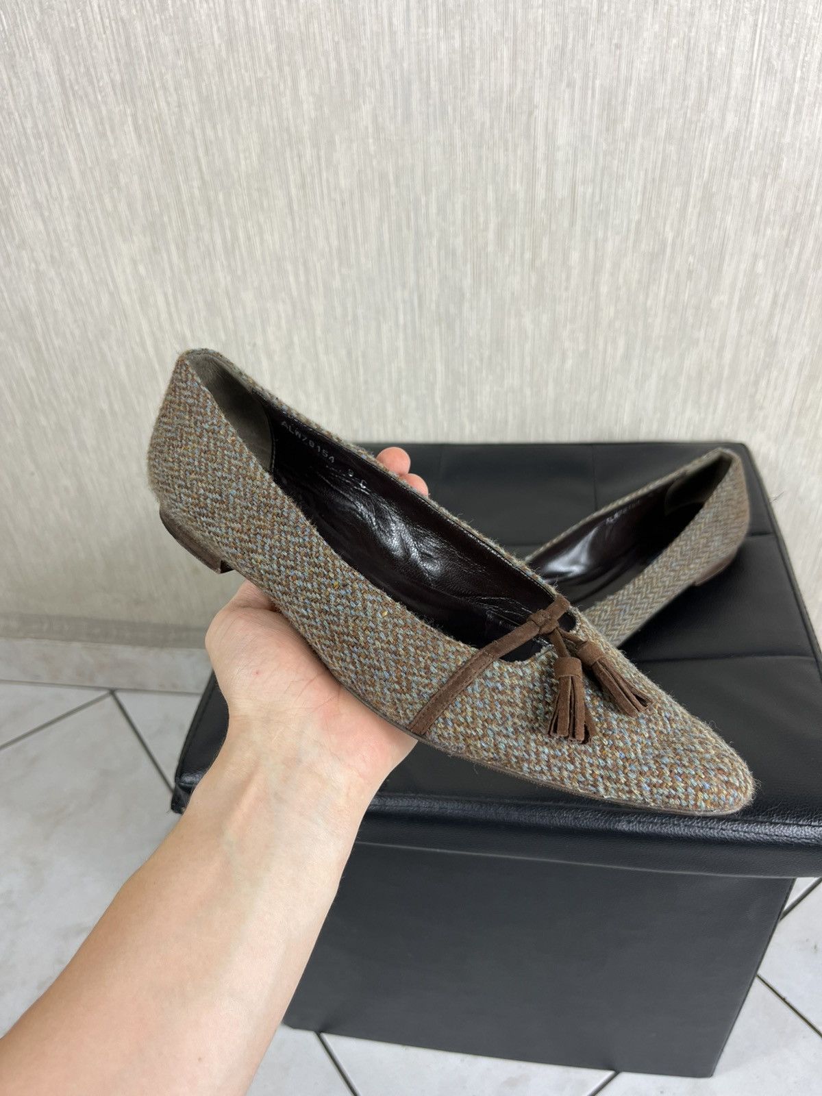 Harris Tweed × Ralph Lauren × Vintage Vintage Ralph Lauren wool Harris Tweed flats y2k ballerinas Size US 9 / IT 39 - 3 Thumbnail