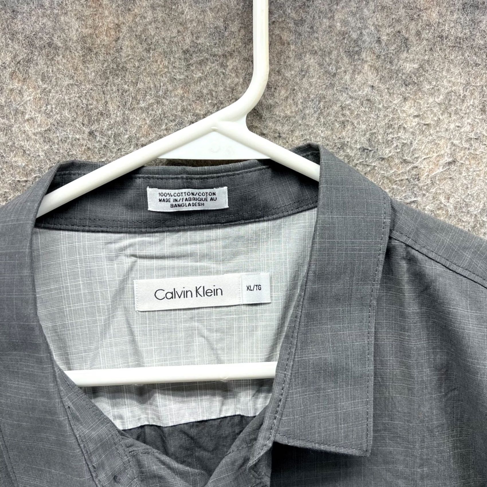 Calvin Klein VINTAGE Calvin Klein Shirt Mens XL Gray Button Down Long Sleeve Cotton Pocket Casual Size US XL / EU 56 / 4 - 4 Thumbnail