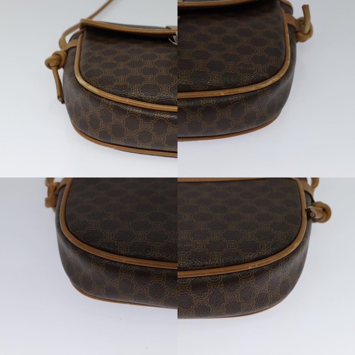 Celine CELINE Macadam Canvas Shoulder Bag Pvc Leather Brown Gold Size ONE SIZE - 10 Thumbnail