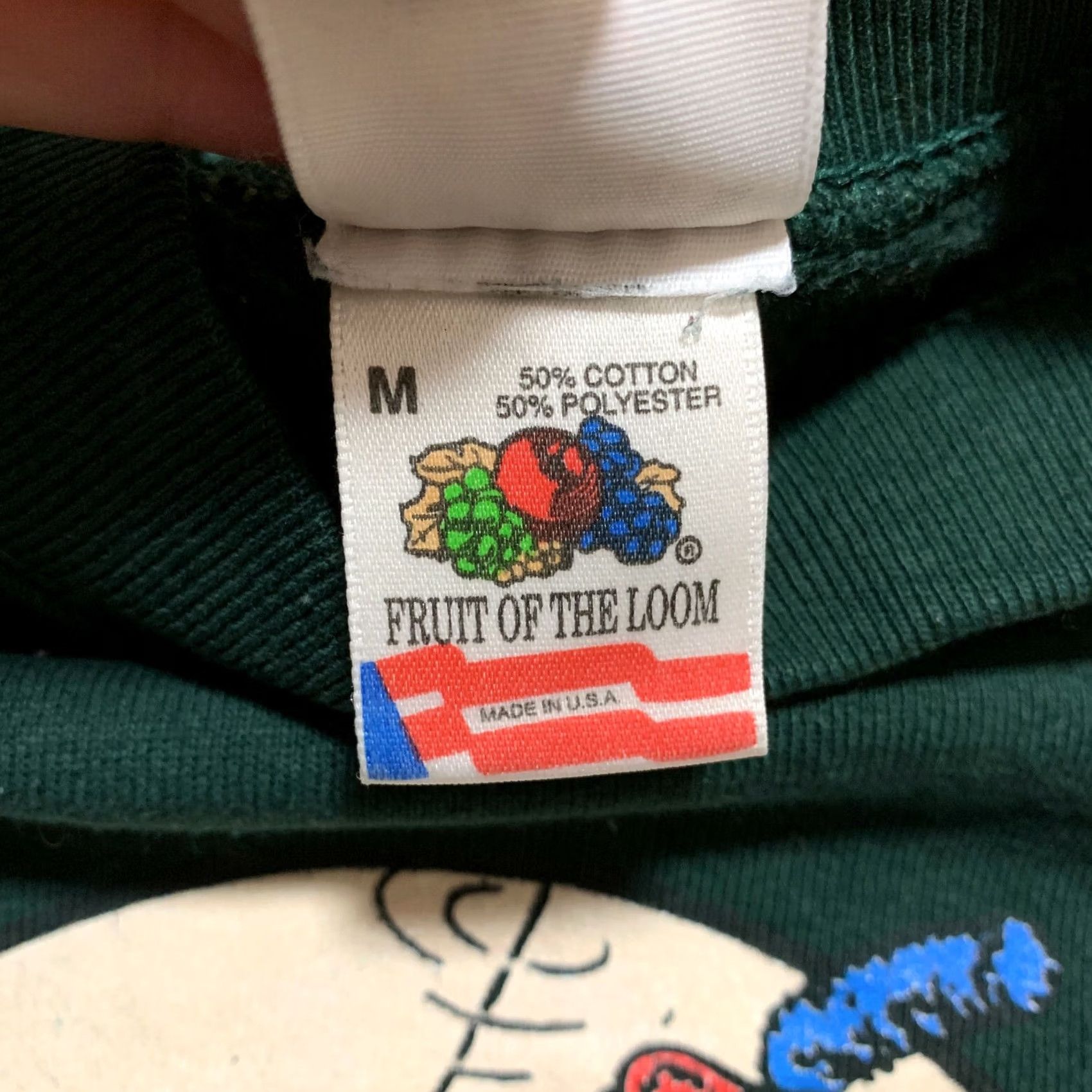 Fruit Of The Loom VINTAGE Mickey Mouse Sweatshirt Crew Neck Toons Green Adult M Pullover 90s Womens Size M / US 6-8 / IT 42-44 - 5 Thumbnail