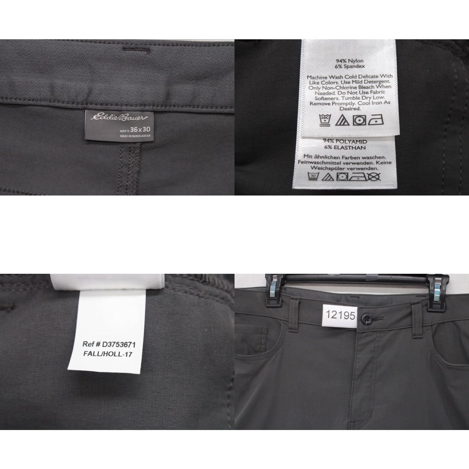 Eddie Bauer Eddie Bauer Pants Men’s 38x30 Gray Nylon Spandex Hiking Outdoor Straight Leg Chino 5-Pocket Regular Mens Size US 38 / EU 54 - 8 Thumbnail