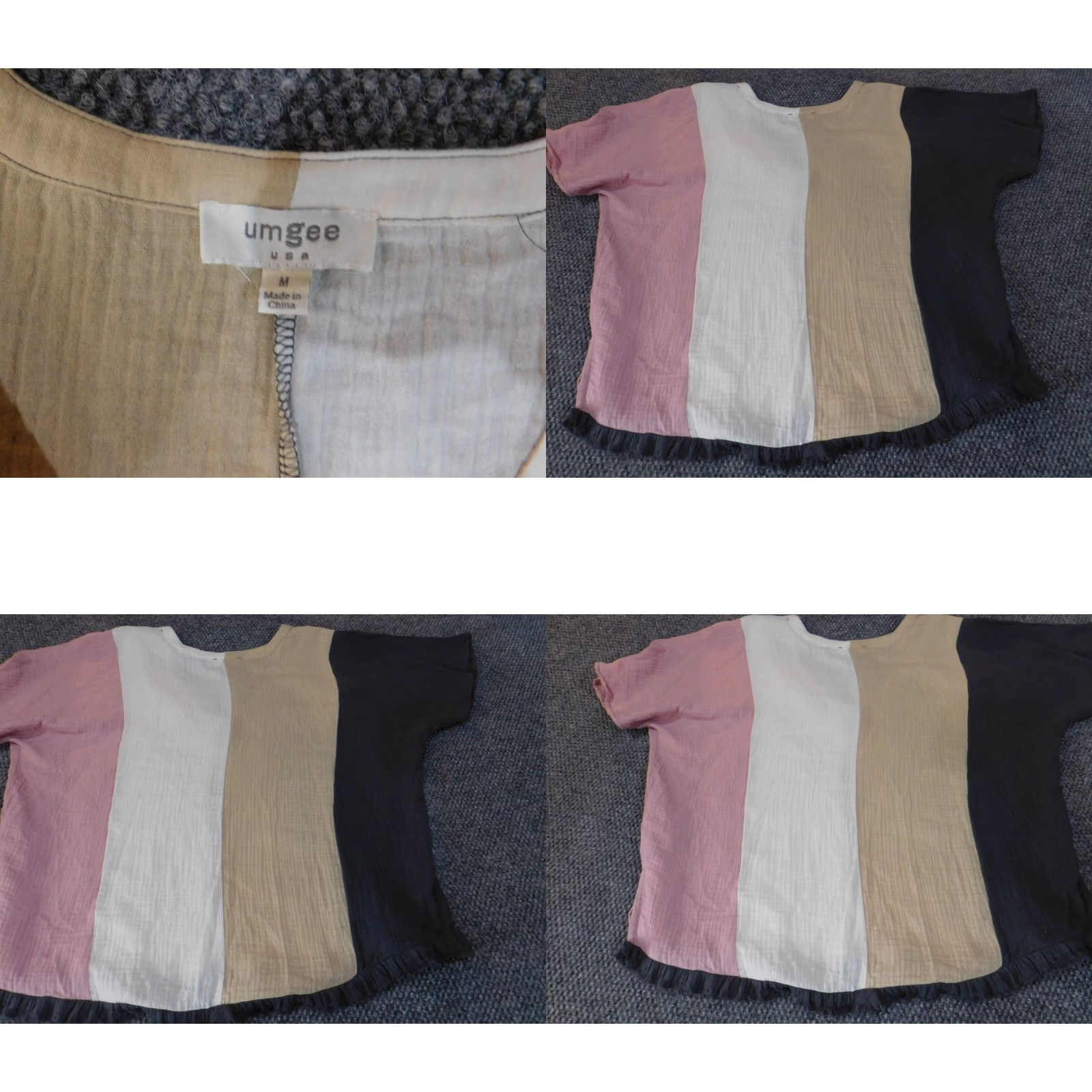 Pinko UMGEe Designer Blouse Short Sleeve Round Neck Pullover Pink Striped Knit 100% Cotton Regular M Womens Size M / US 6-8 / IT 42-44 - 8 Thumbnail