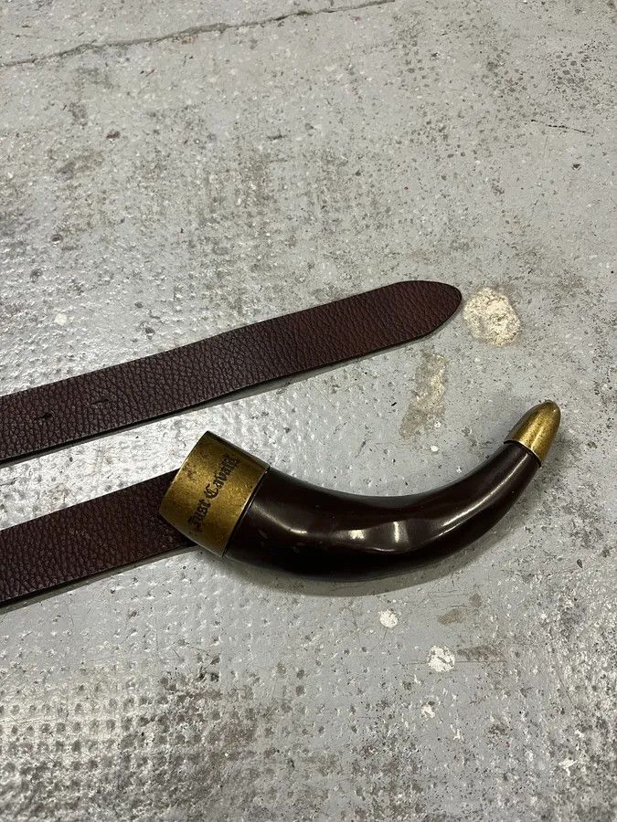 Just Cavalli 2000s Cavalli Black Spice Brown Leather Belt Size ONE SIZE - 5 Thumbnail
