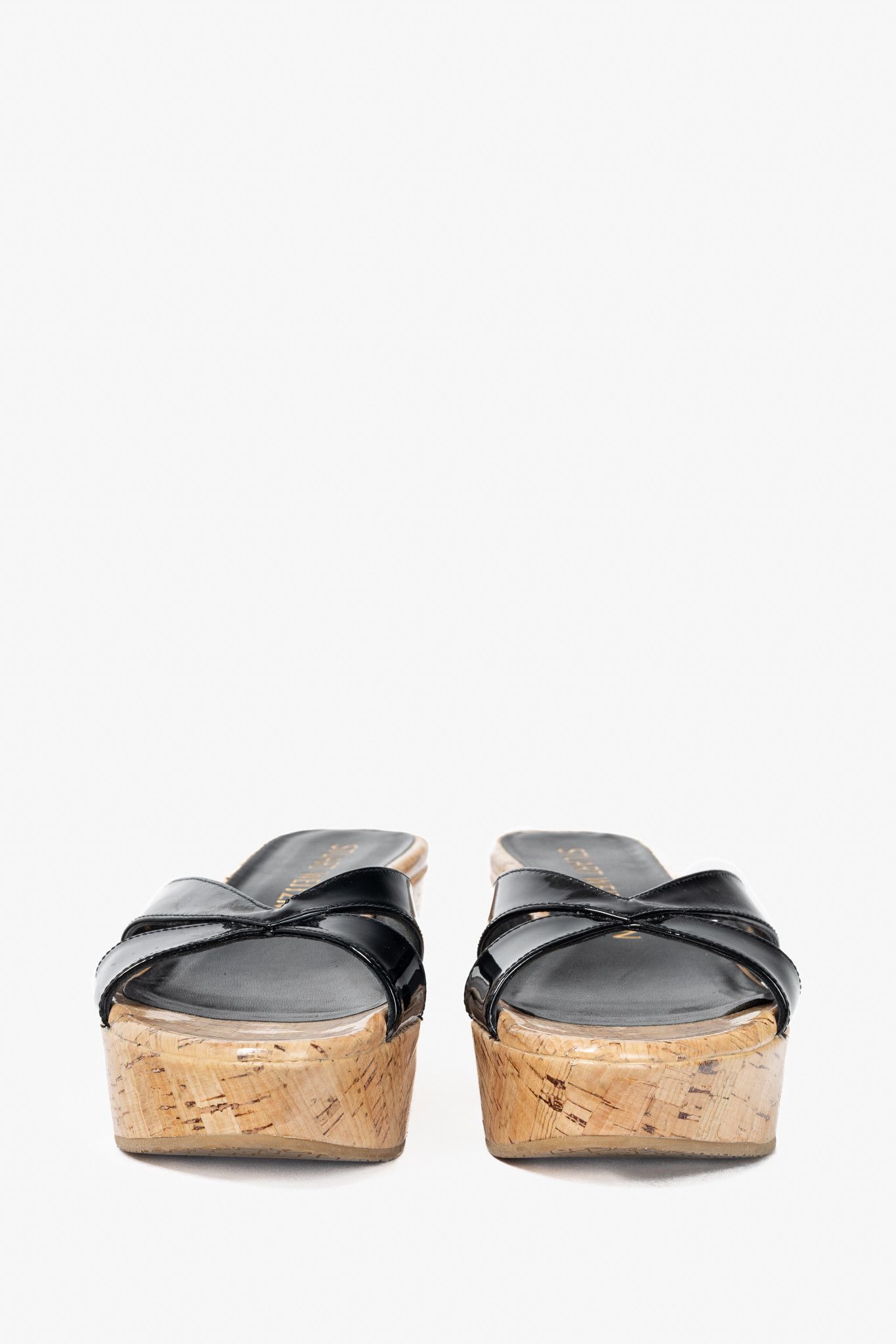 Stuart Weitzman Stuart Weitzman SS24 Carmen Patent Cork-Wedge Mule Sandals Size US 7.5 / IT 37.5 - 2 Thumbnail