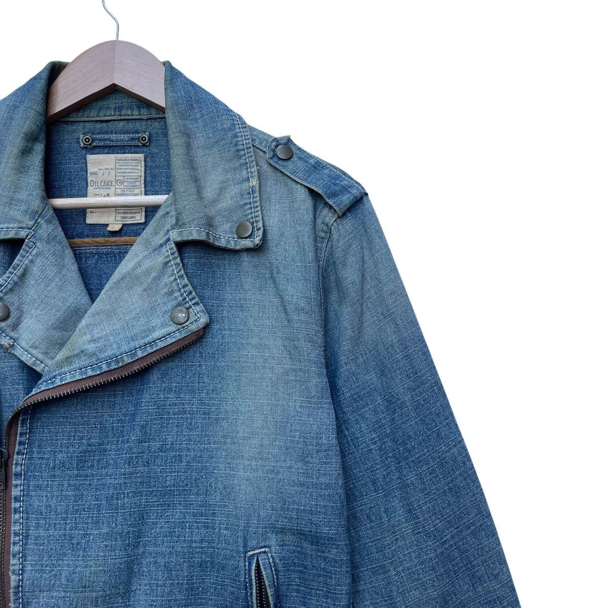 Ekam × Hein Gericke × Japanese Brand 💥Oil Cake Biker Denim Double Collar Jacket Size US M / EU 48-50 / 2 - 4 Thumbnail