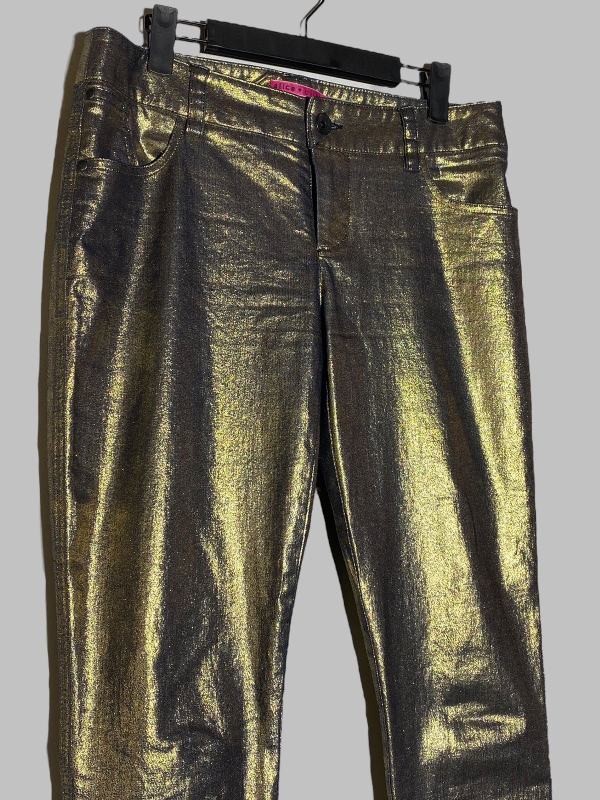 Alice + Olivia Alice + Olivia Shimmer Gold Women’s Pants Made In USA Size 30" / US 8 / IT 44 - 6 Thumbnail