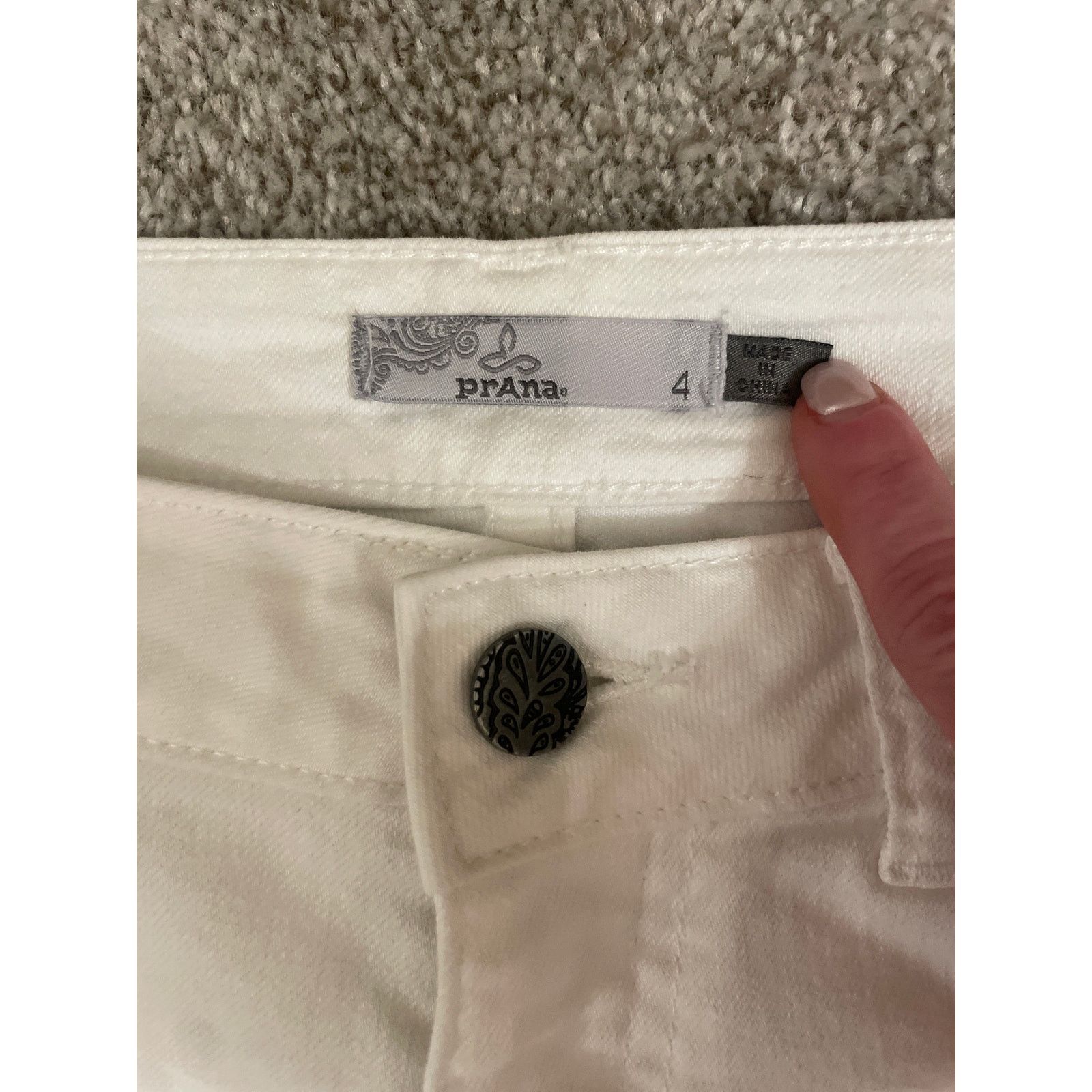 Prana Prana 5 Pocket Straight Leg White Jeans, 4 Size 27" / US 4 / IT 40 - 4 Thumbnail