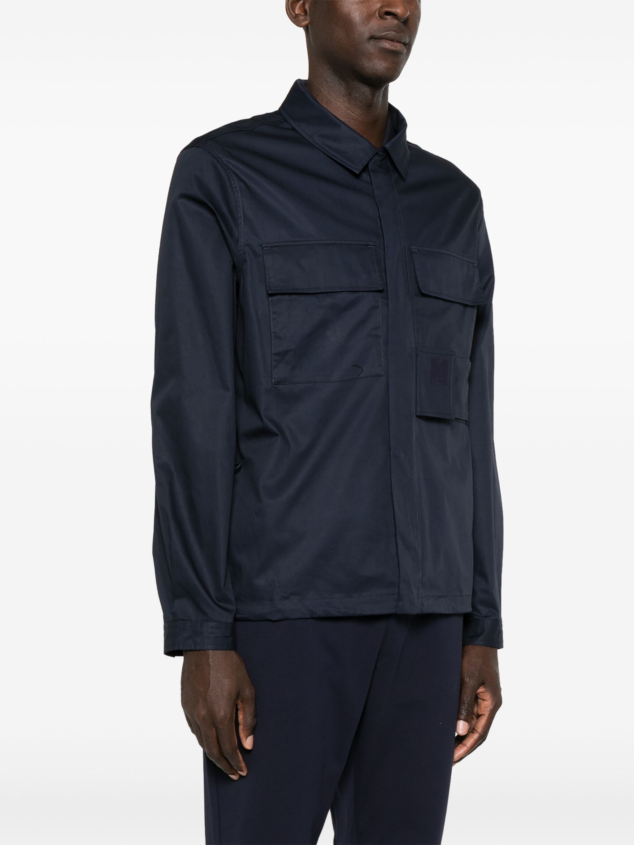 C.P. Company o1y1224 Solid Color Shirt in Navy Blue Size US M / EU 48-50 / 2 - 3 Thumbnail