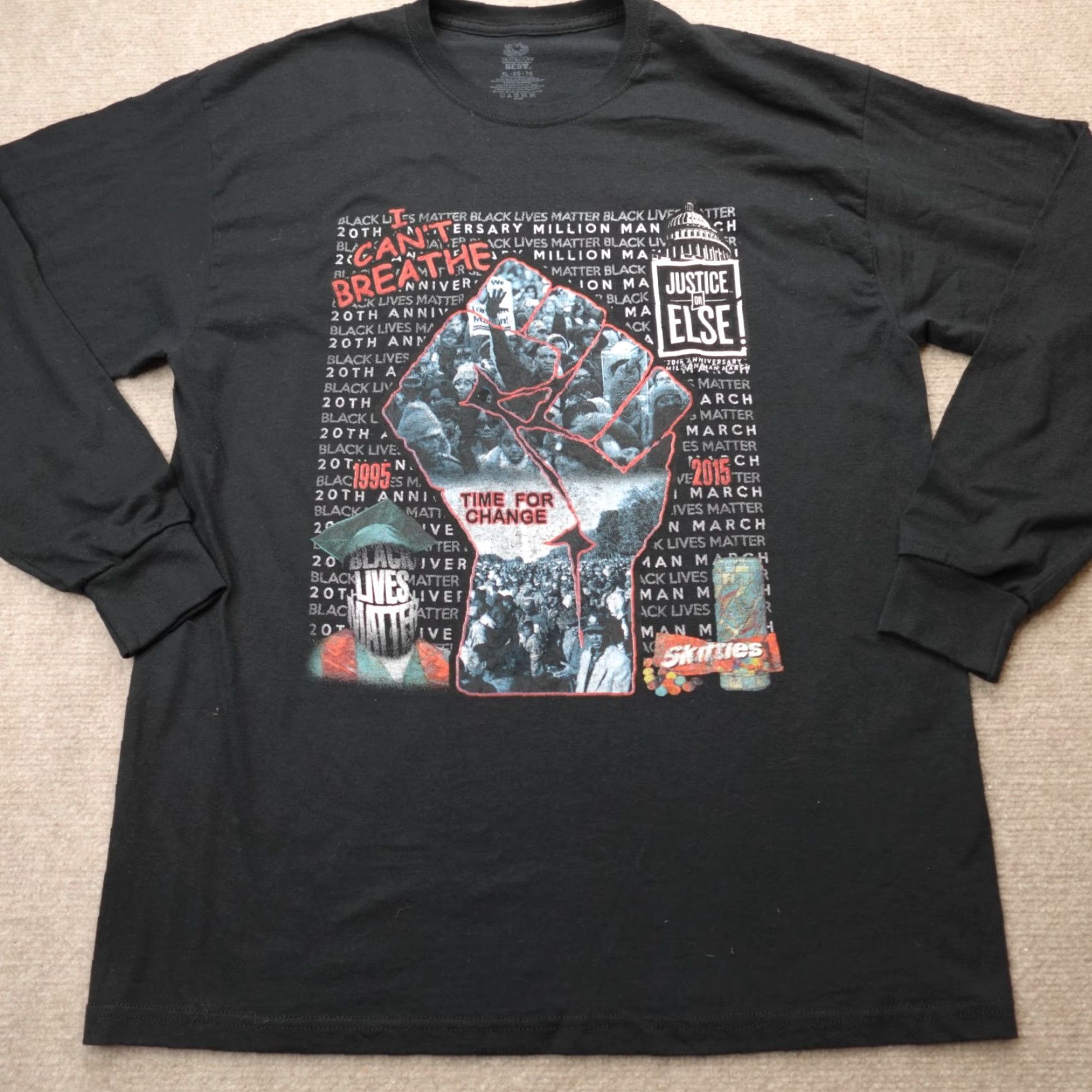 Doublet VINTAGE The Million Man March XL Black Double Sided Long Sleeve 2015 Men Shirt XL Black Double-Sided Crew Neck Cotton Unbranded Regular Short Size US XL / EU 56 / 4 - 3 Thumbnail