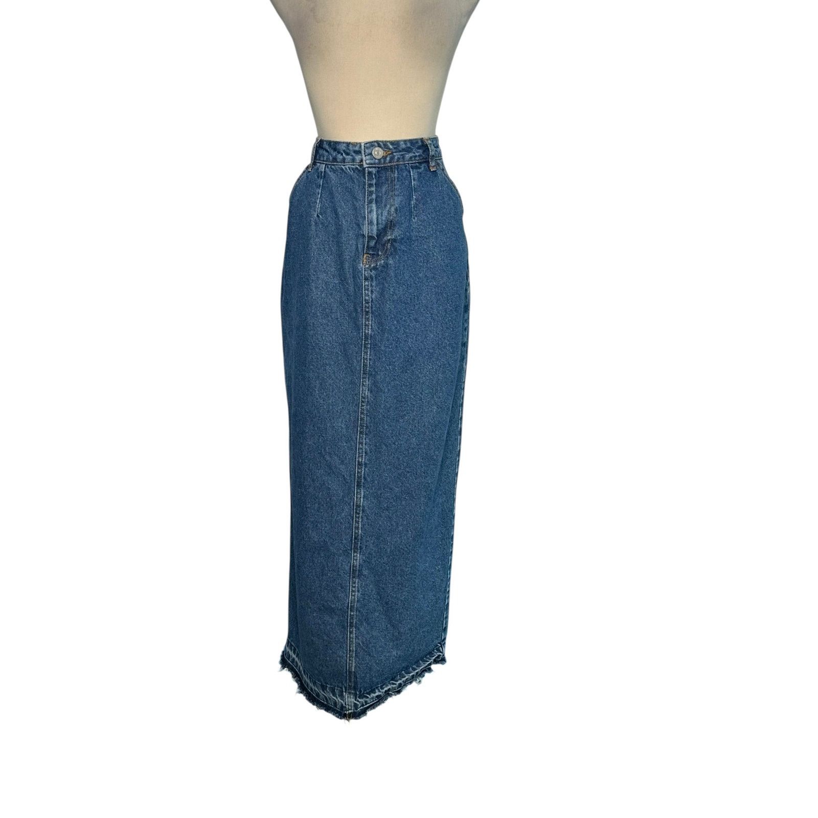 Missguided Missguided blue maxi pencil jean skirt size 6 Size 27" / US 4 / IT 40 - 1 Thumbnail