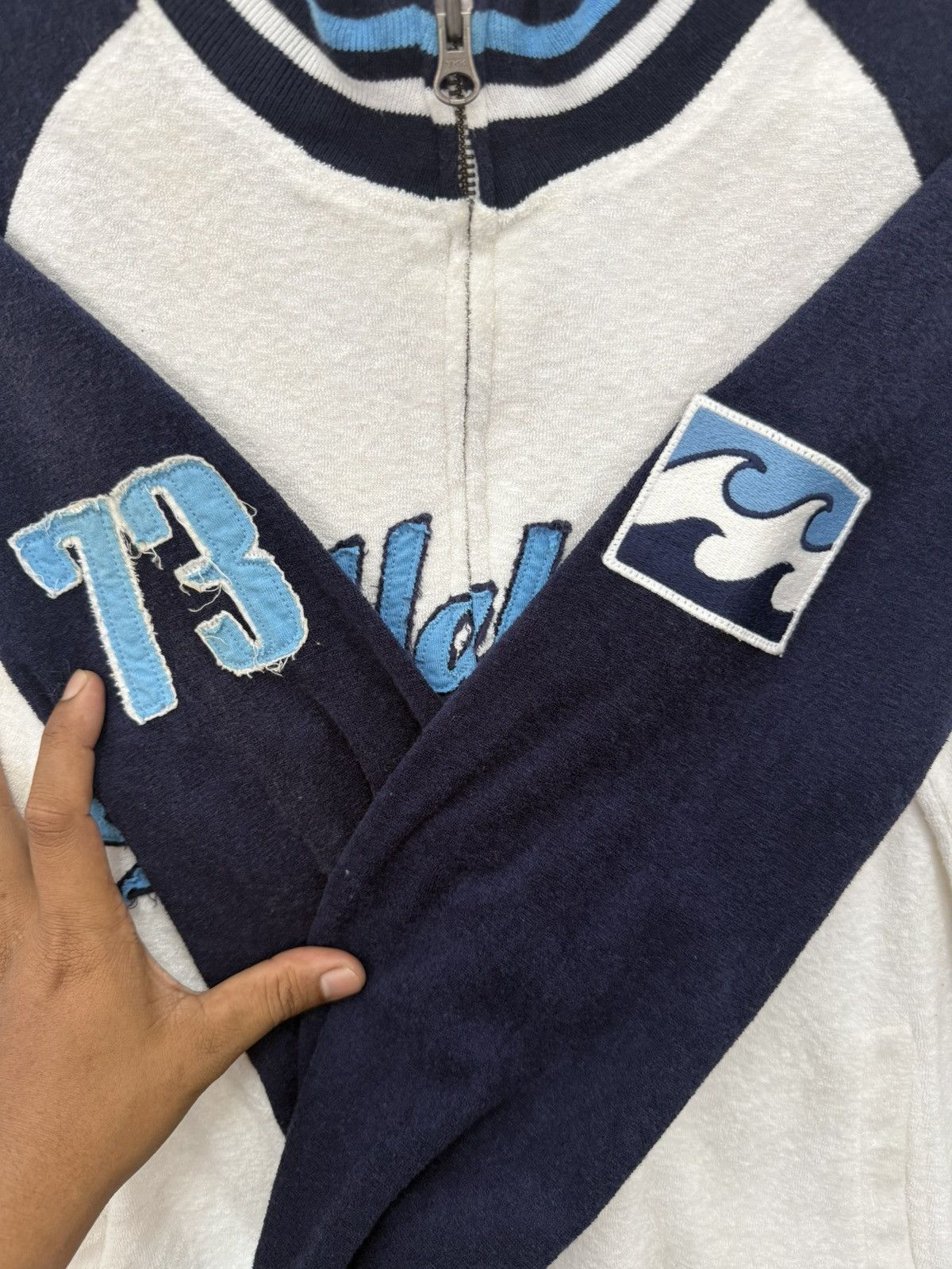 Billabong 🔥 BILLABONG COMPANY SURF Spellout Velour Zipper Sweat - M Size US S / EU 44-46 / 1 - 5 Thumbnail