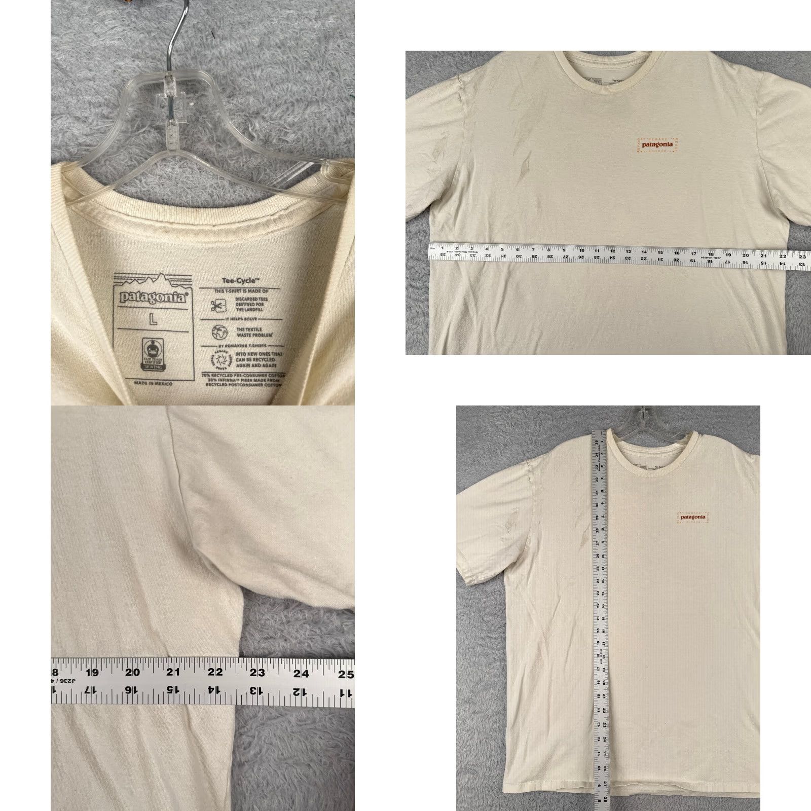 Patagonia Patagonia Shirt Men Large Ivory Cotton Short Sleeve Logo T-Shirt Mens Size US L / EU 52-54 / 3 - 8 Thumbnail