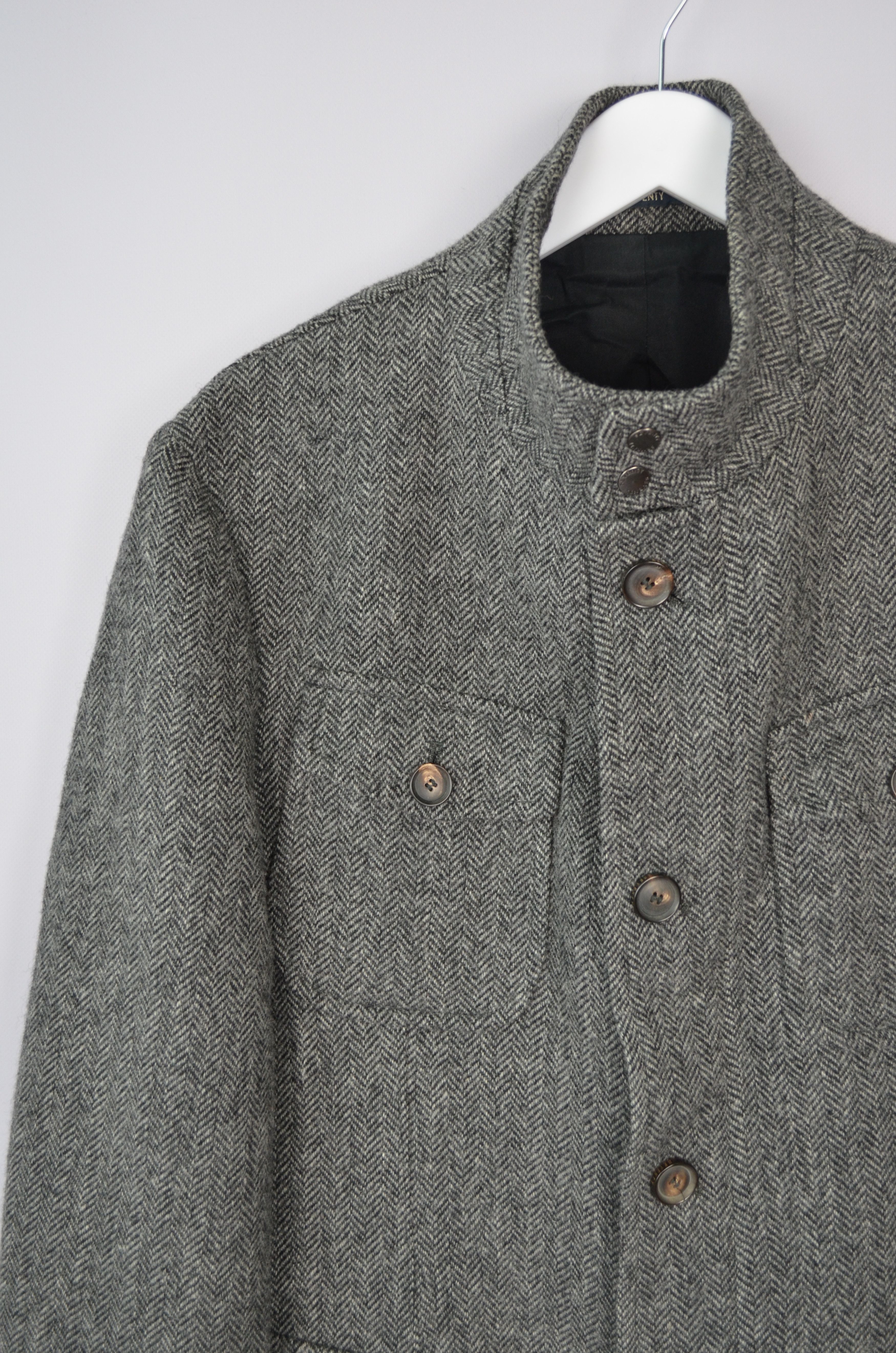 Designer Seventy Venezia Herringbone Yorkshire Tweed Wool Coat Jacket Size US M / EU 48-50 / 2 - 5 Thumbnail