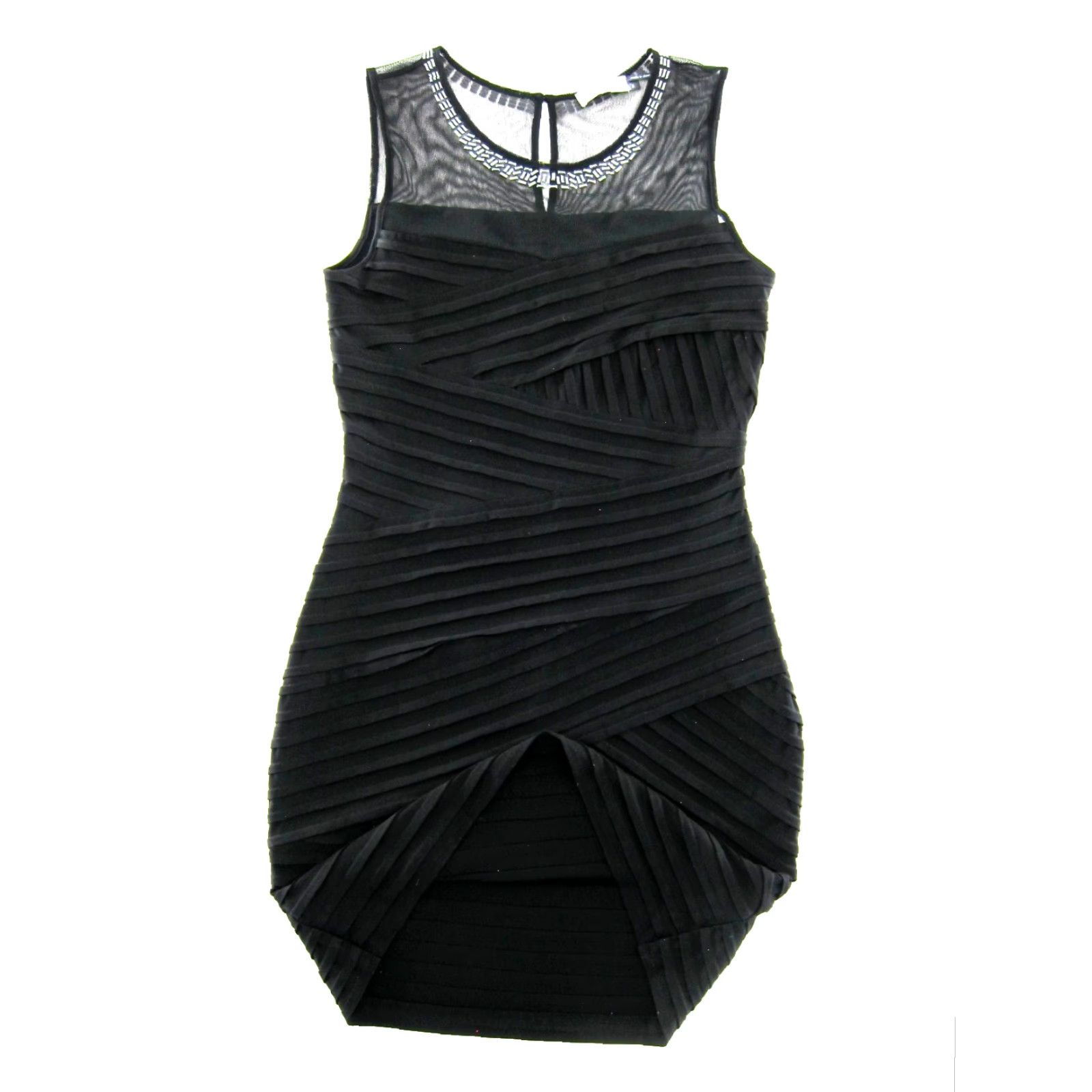 Calvin Klein Calvin Klein Classic Black Layered Beaded Neck Cocktail Party Dress 6 Womens Size M / US 6-8 / IT 42-44 - 5 Thumbnail