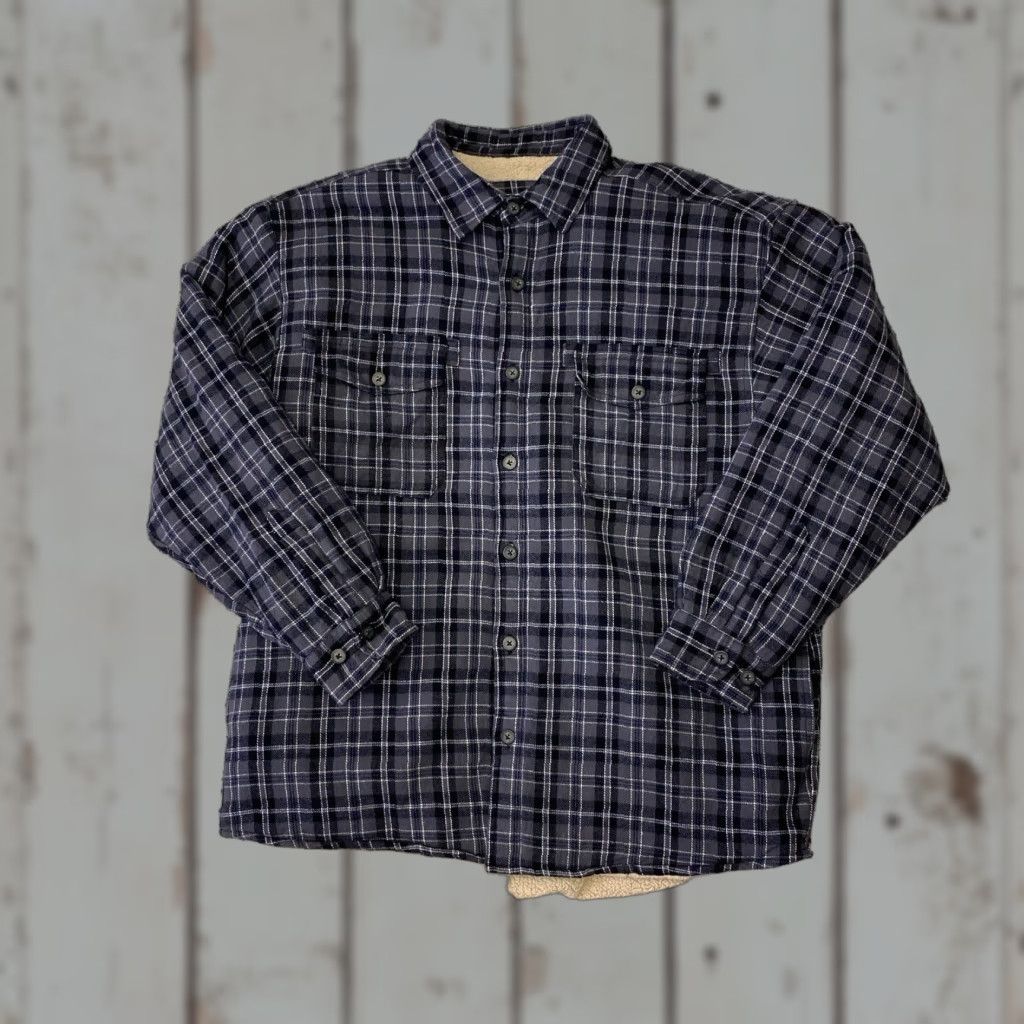Levi's VINTAGE Levi's Flannel Shirt Button XL BLUE Mens Long Sleeve Lined Classic Quality Size US XL / EU 56 / 4 - 1 Thumbnail