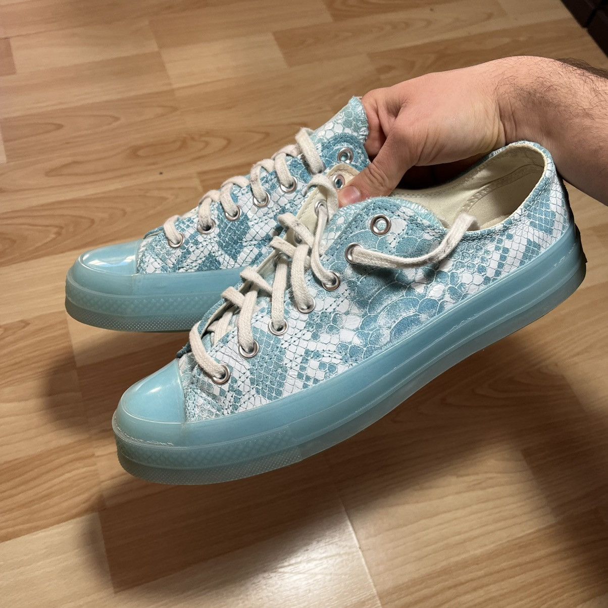 Converse × Golf le Fleur Golf Le Fleur x Chuck 70 Low Blue Python Sneakers Size US 9.5 / EU 42-43 - 10 Thumbnail