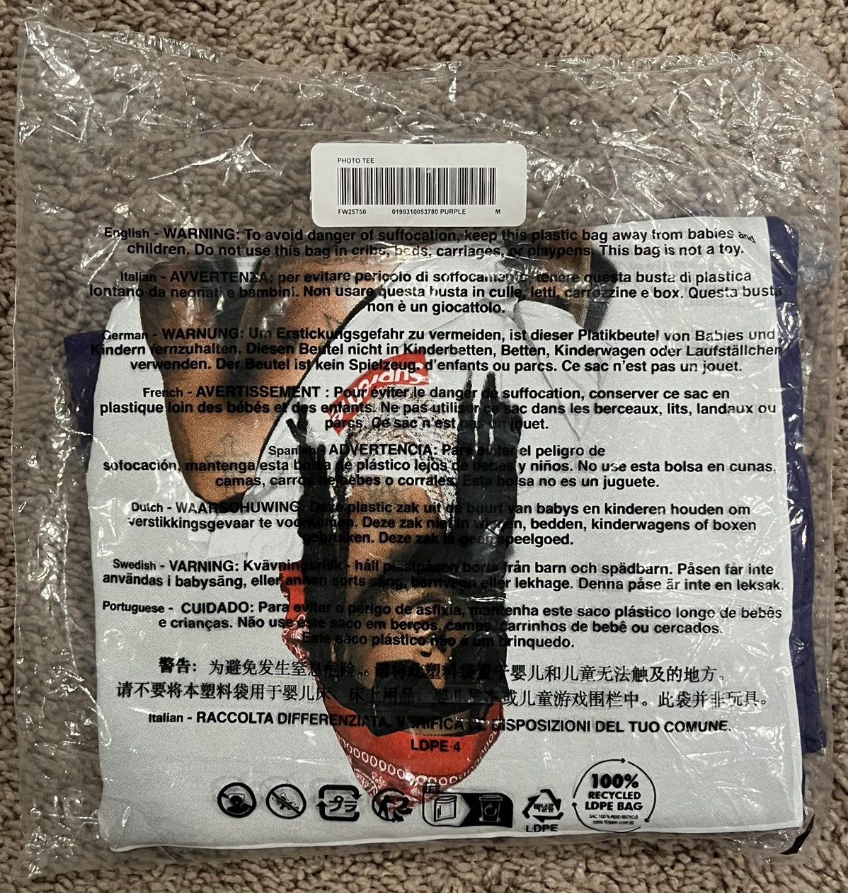 Supreme Playboi Carti Purple Supreme Photo Tee Size US M / EU 48-50 / 2 - 3 Thumbnail