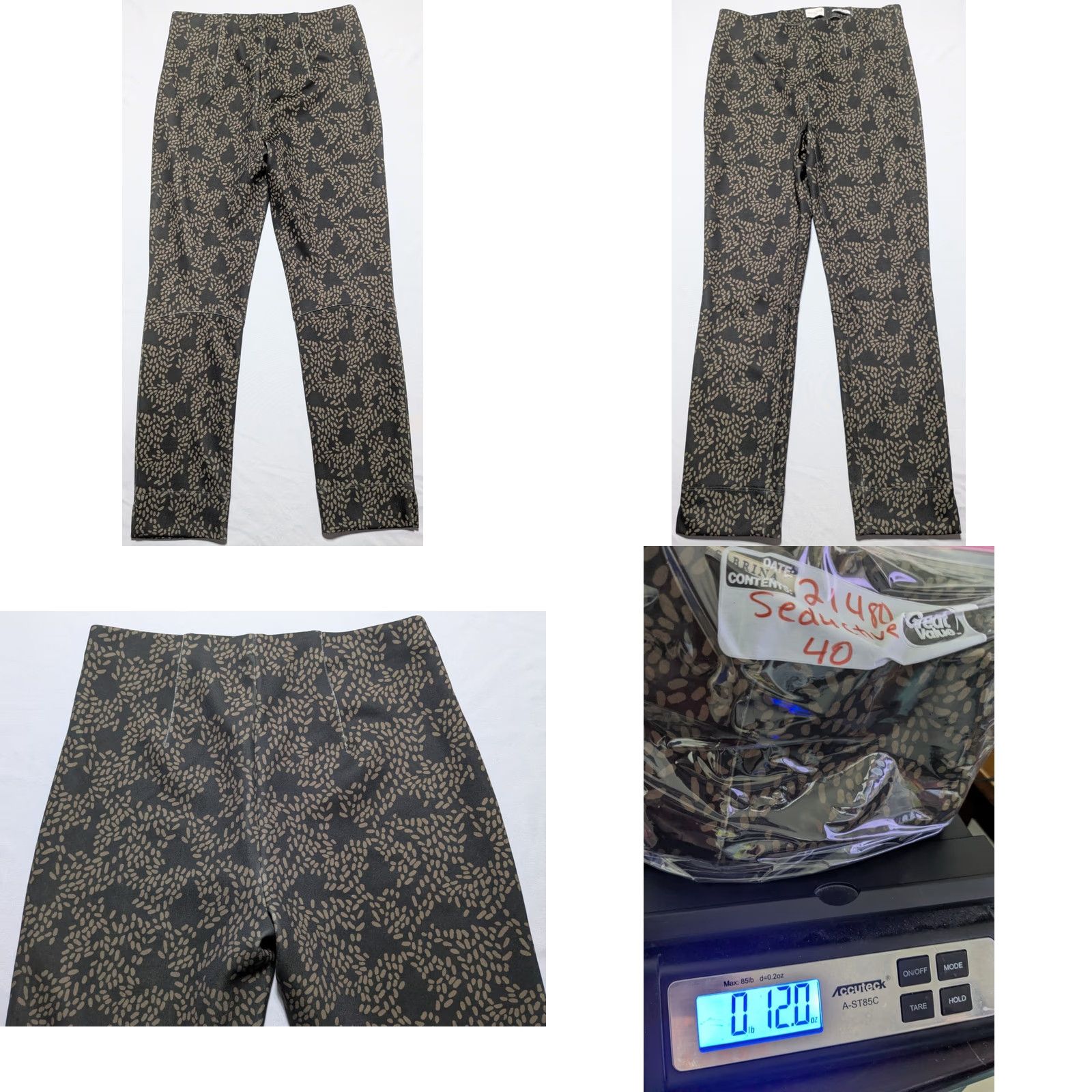 Vintage Seduct ive Sabrina Black Print Stretch Ankle Pants Women 10 Large Size 30" / US 8 / IT 44 - 9 Thumbnail