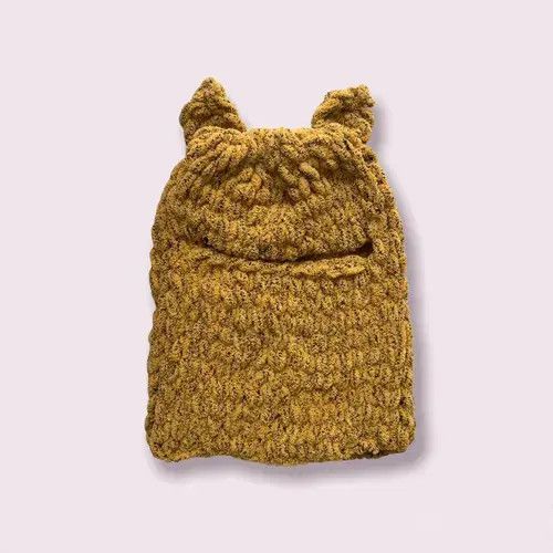 Handmade × Japanese Brand Handmade Knitted Balaclava Ski Mask Bunny Cat Style Tiktok Size ONE SIZE - 2 Thumbnail