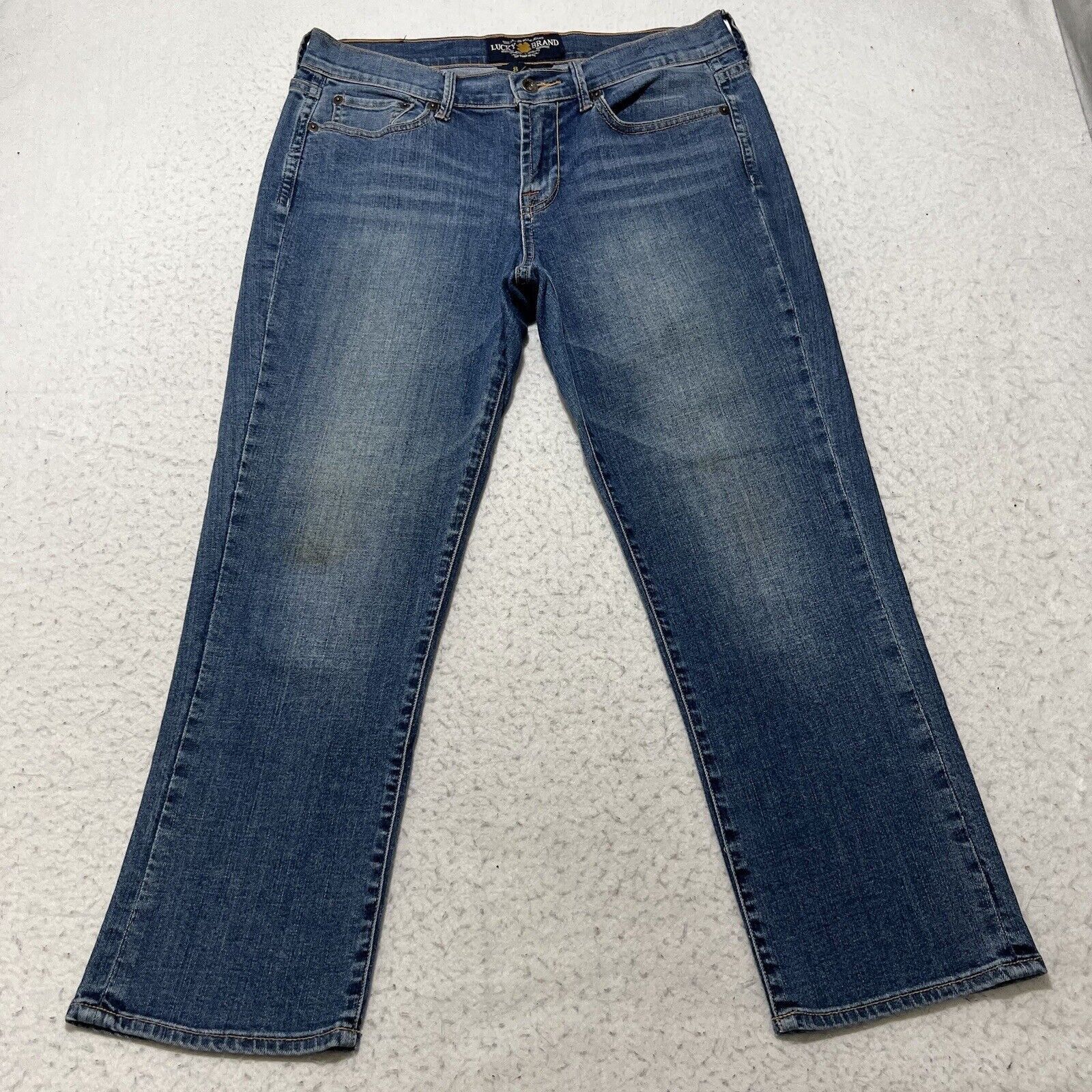 Lucky Brand Lucky Brand 8/29 Straight Leg Distressed Blue Jeans Size 30" / US 8 / IT 44 - 1 Thumbnail
