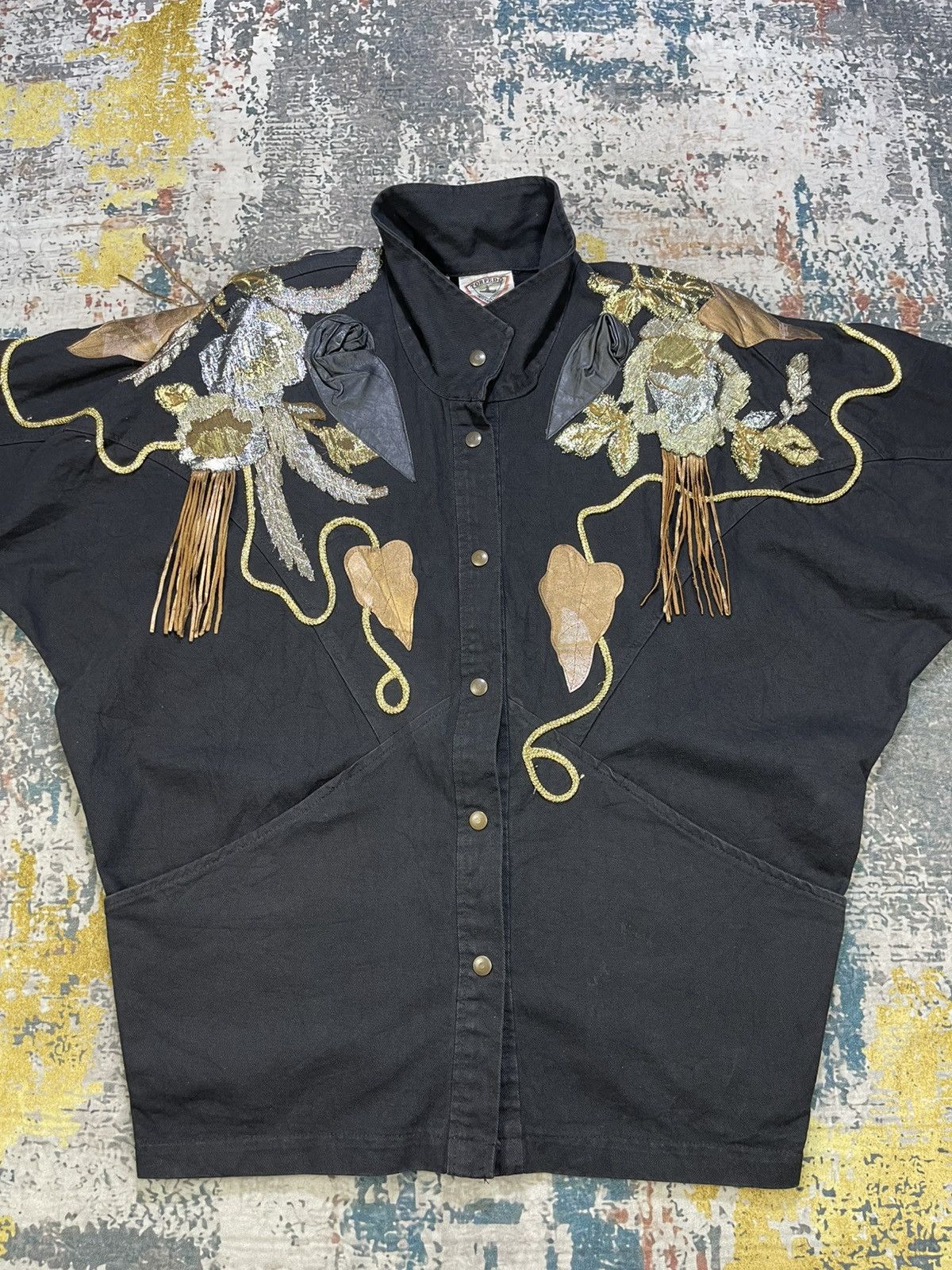 Vintage Vtg Torpedo Western Allure Art Denim Jacket Size S / US 4 / IT 40 - 6 Thumbnail