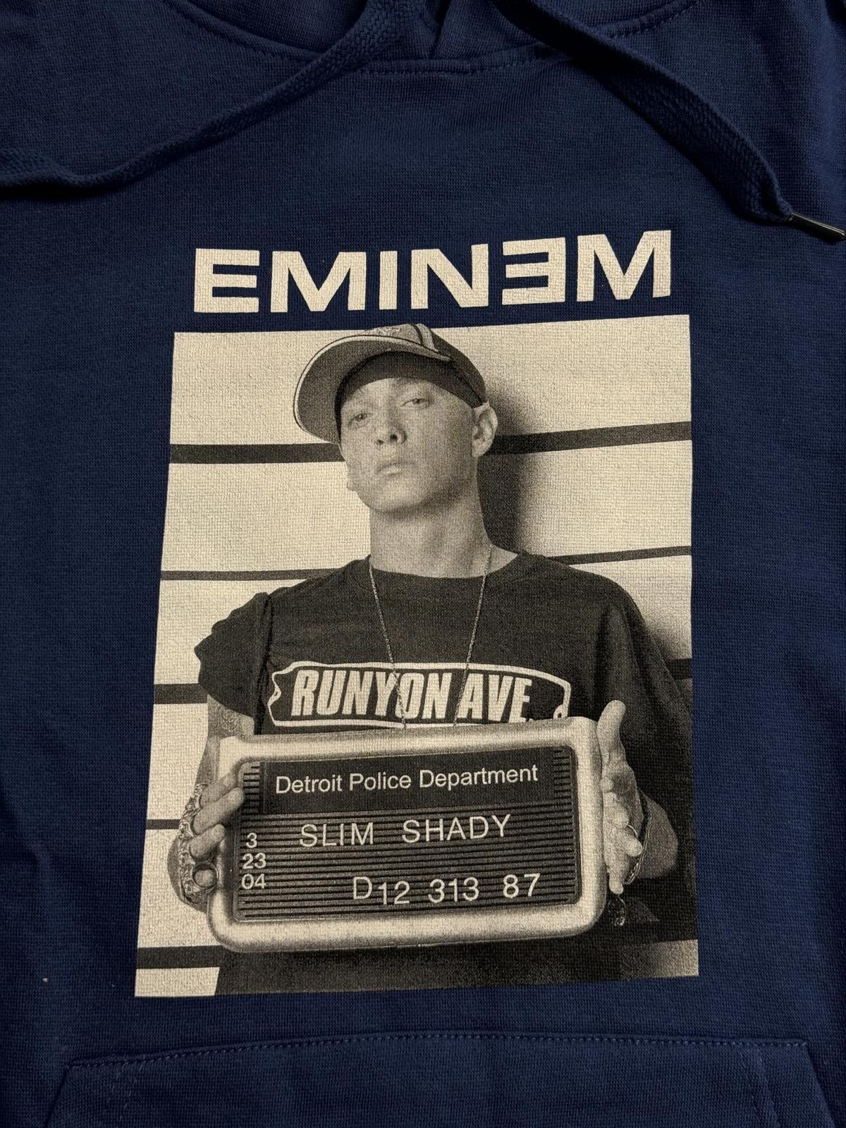 Eminem Eminem Hoodie Navy- Classic Slim Shady Mugshoot -L Size US L / EU 52-54 / 3 - 3 Thumbnail