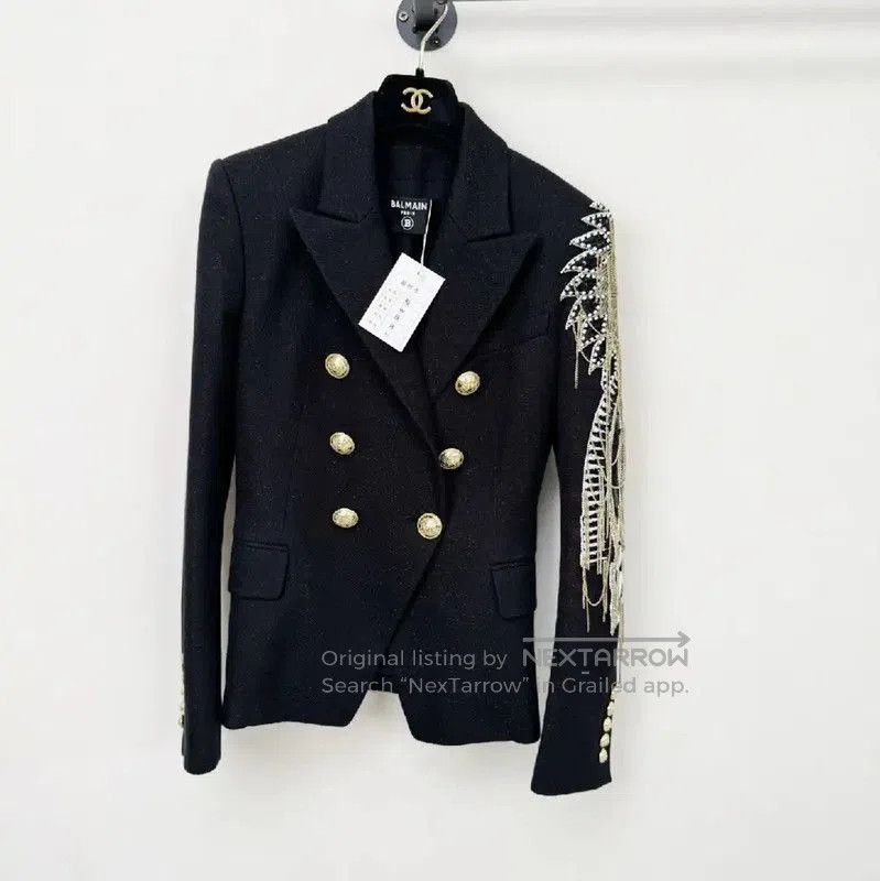 Balmain Balmain Spring Autumn Black Women's Trench Coat . Size S / US 4 / IT 40 - 1 Thumbnail