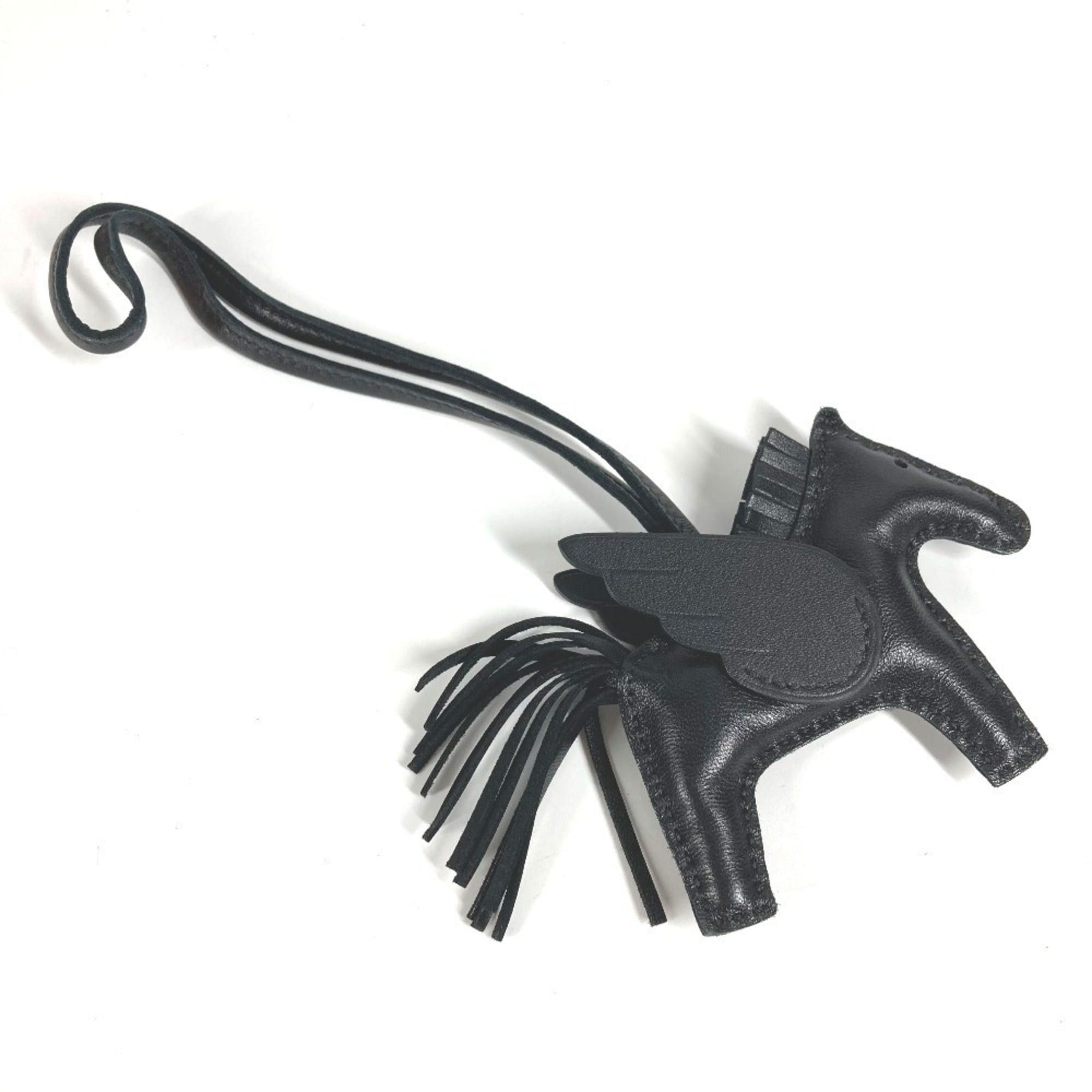 HERMES Rodeo Pegasus PM Bag Charm Black by Anjo Miro Men's and Women's Black