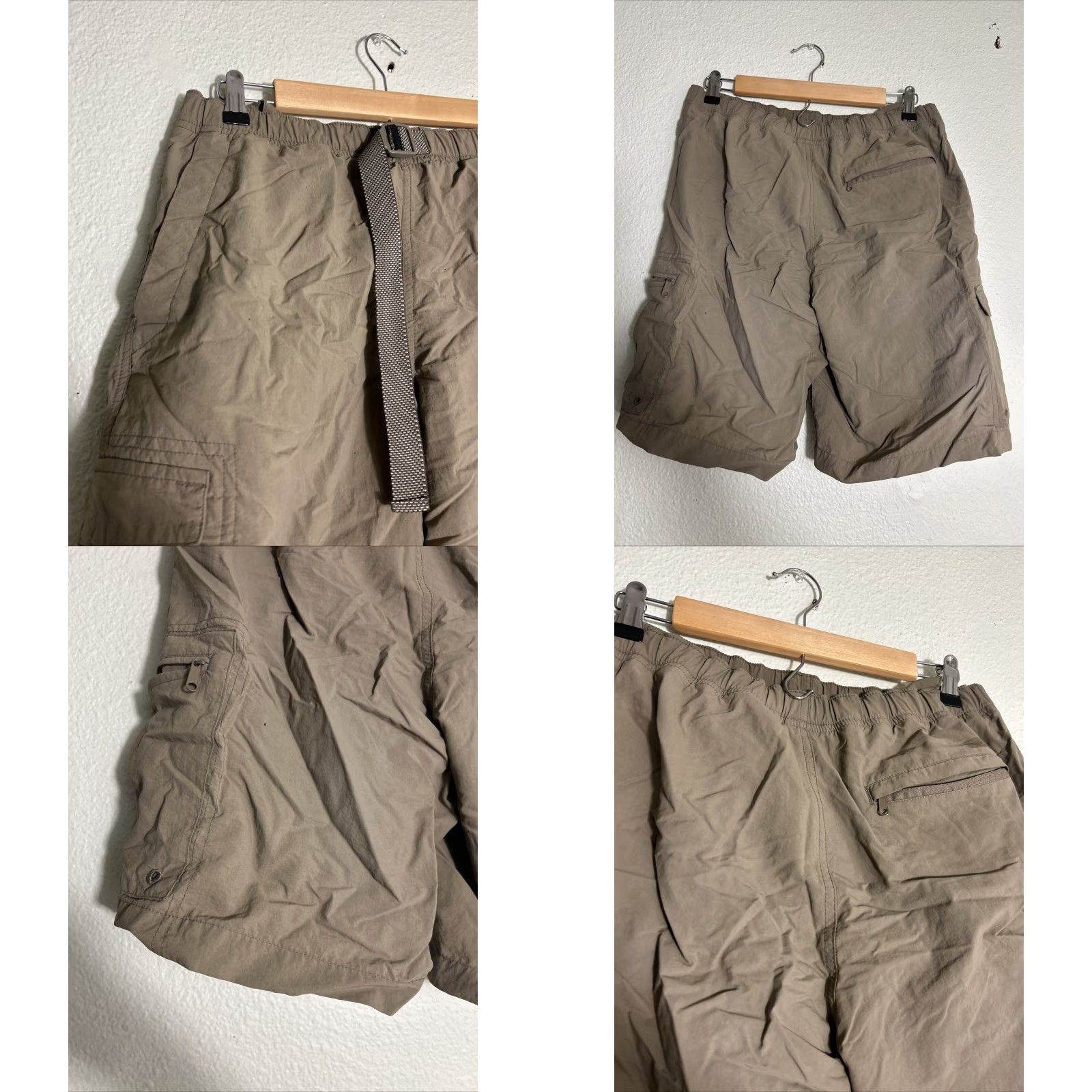 Vintage Columbia Cascade Creek II Water Shorts Bermuda Lined Belted Mens Small Brown Green Nylon Quick Dry Pockets Size US 30 / EU 46 - 8 Thumbnail