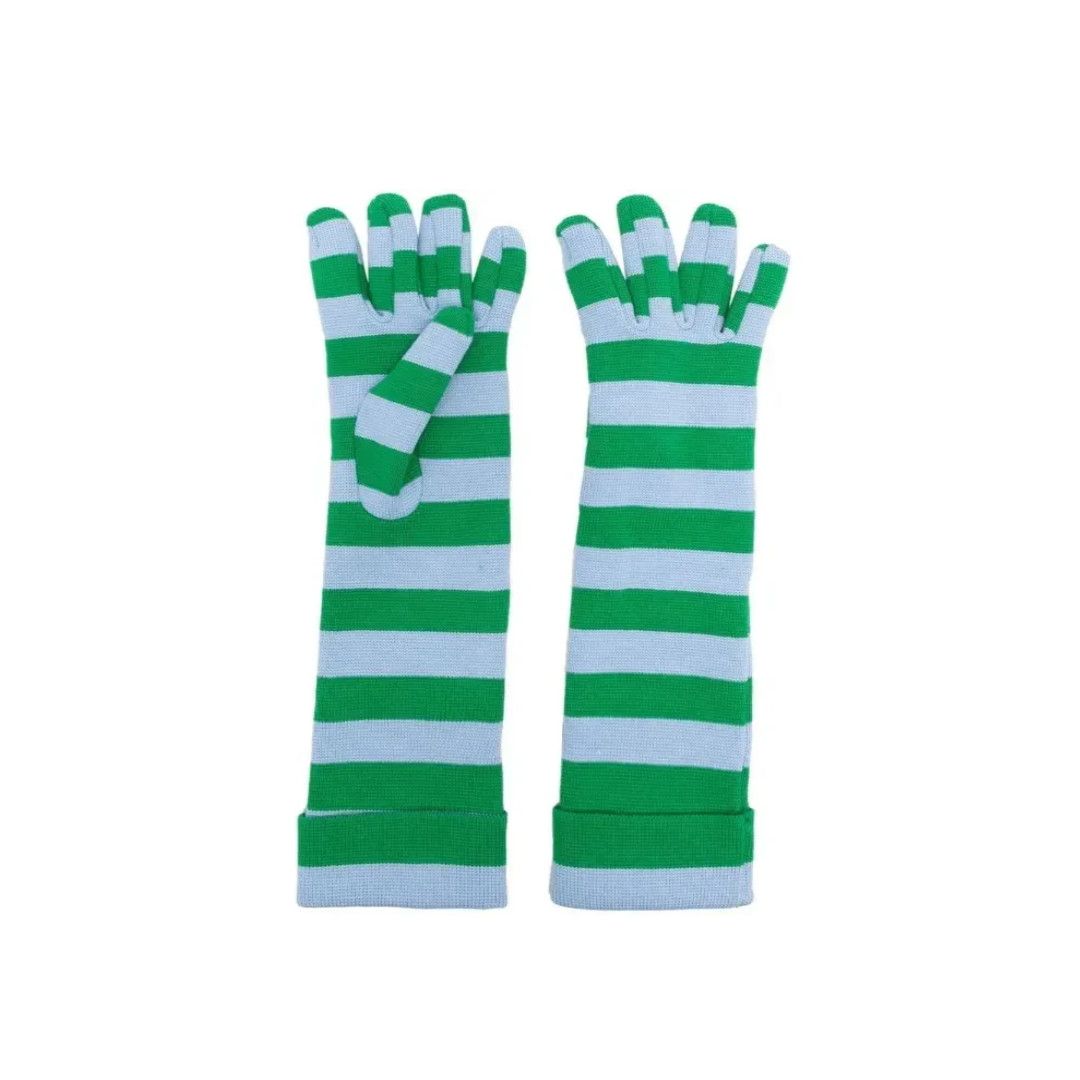 Sunnei o1mle0325 Size: OS / Unisex Knit Gloves Green & Light Blue Size ONE SIZE - 1 Thumbnail