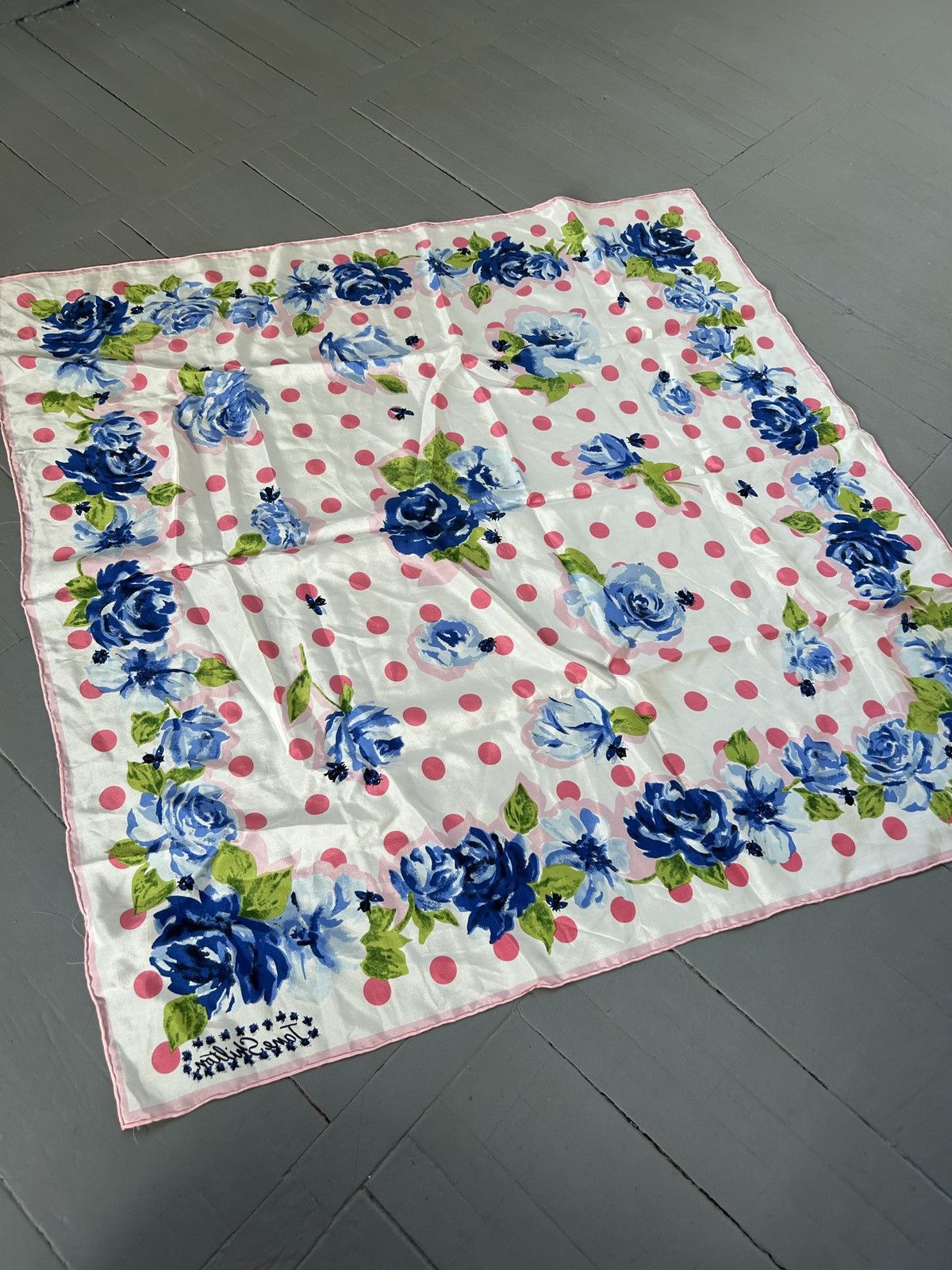 Vintage Vintage silk scarf floral Size ONE SIZE - 1 Thumbnail