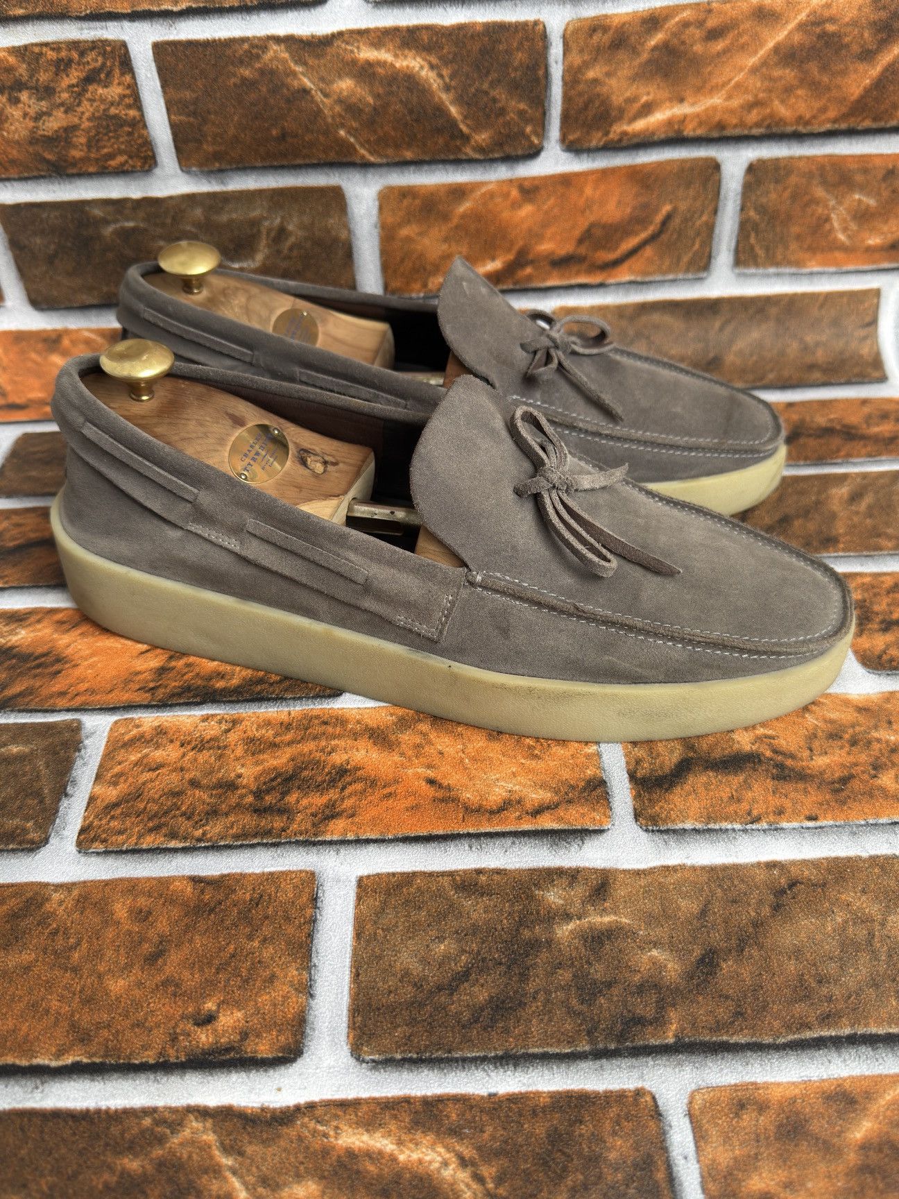 Fear of God Zegna Suede Loafers フィアオブゴッド Fear of God Zegna Suede Loafers Ermenegildo Zegna Grey - POIZON