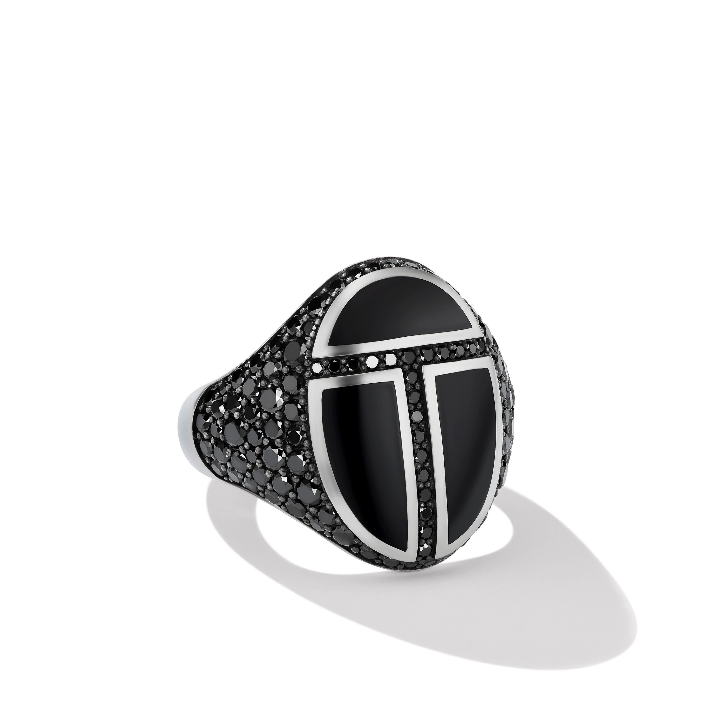 David Yurman o1w1db10325 Size: 11 /Cairo Signet Ring in Silver/Black Size ONE SIZE - 1 Thumbnail