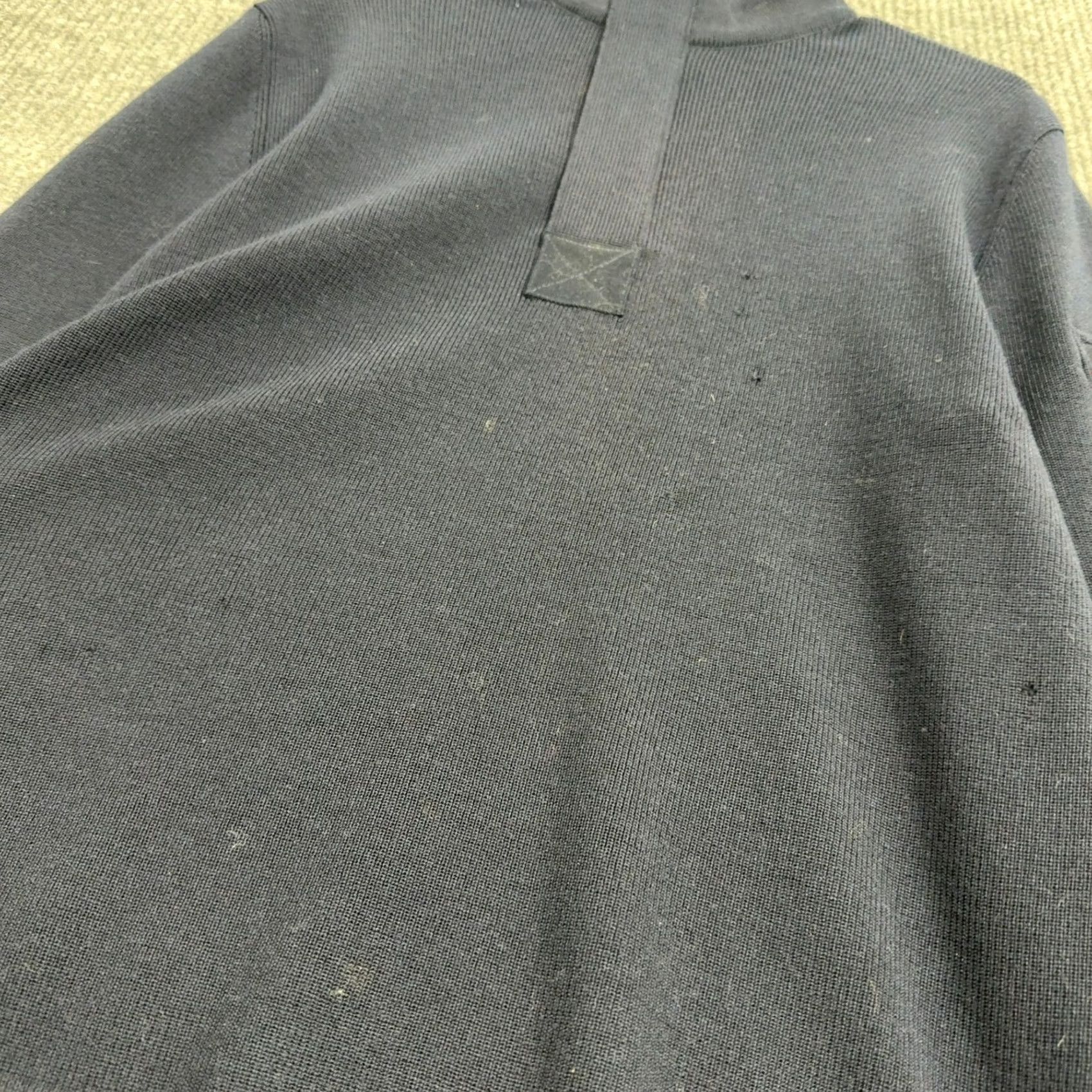 Saint James Saint James Sweater Mens M Navy Blue Merino Wool Quarter Zip Mock Neck French Pullover Size US M / EU 48-50 / 2 - 2 Thumbnail