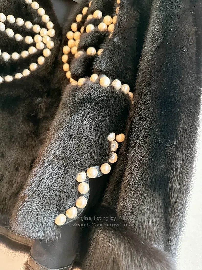 Fendi Fendi Pearl Bow Black Mink Fur Coat, Cloak Size XS / US 0-2 / IT 36-38 - 6 Thumbnail