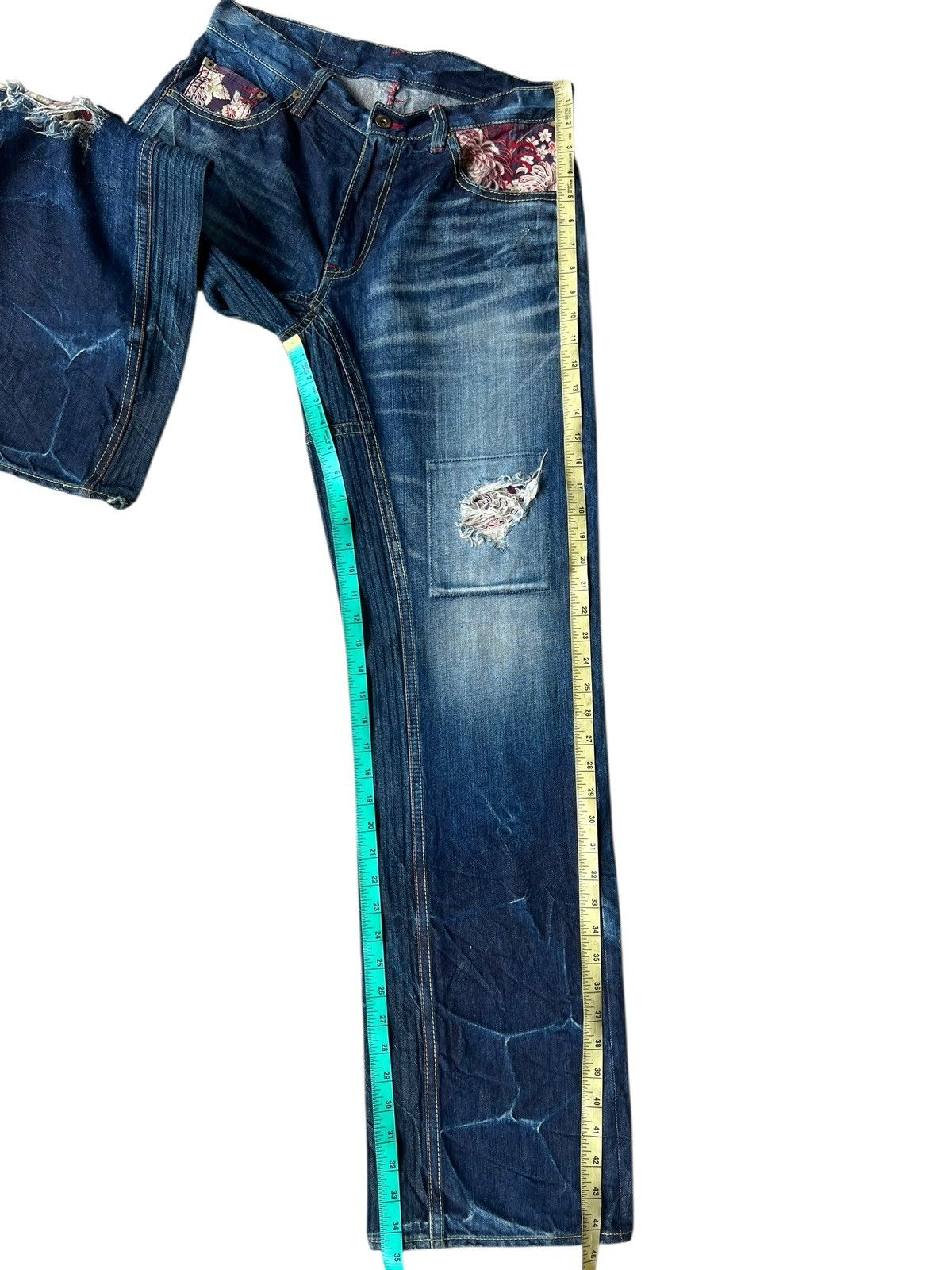 Eternal ETERNAL Japan Distressed Aging Mud Hybrid Denim Loose Jeans Size US 32 / EU 48 - 6 Thumbnail