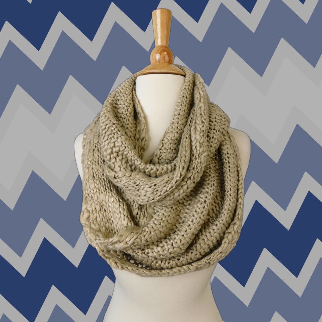 BCBGeneration BCBGeneration Scarf Infinity Cowl Knit - Tan Beige Women 30" x 11" 99% Acrylic Solid City Style GN964611 - Fall Winter Size ONE SIZE - 1 Thumbnail