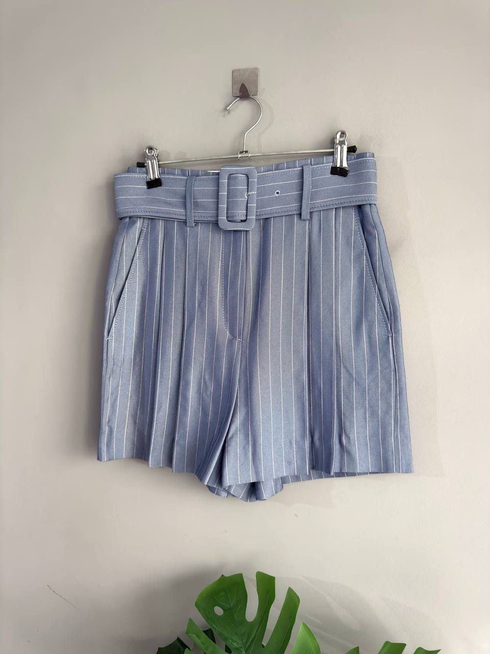 Sandro Sandro Women's Blue Striped High Pleated Shorts, Size 34/XS Size 24" / US 00 / IT 34 - 19 Thumbnail