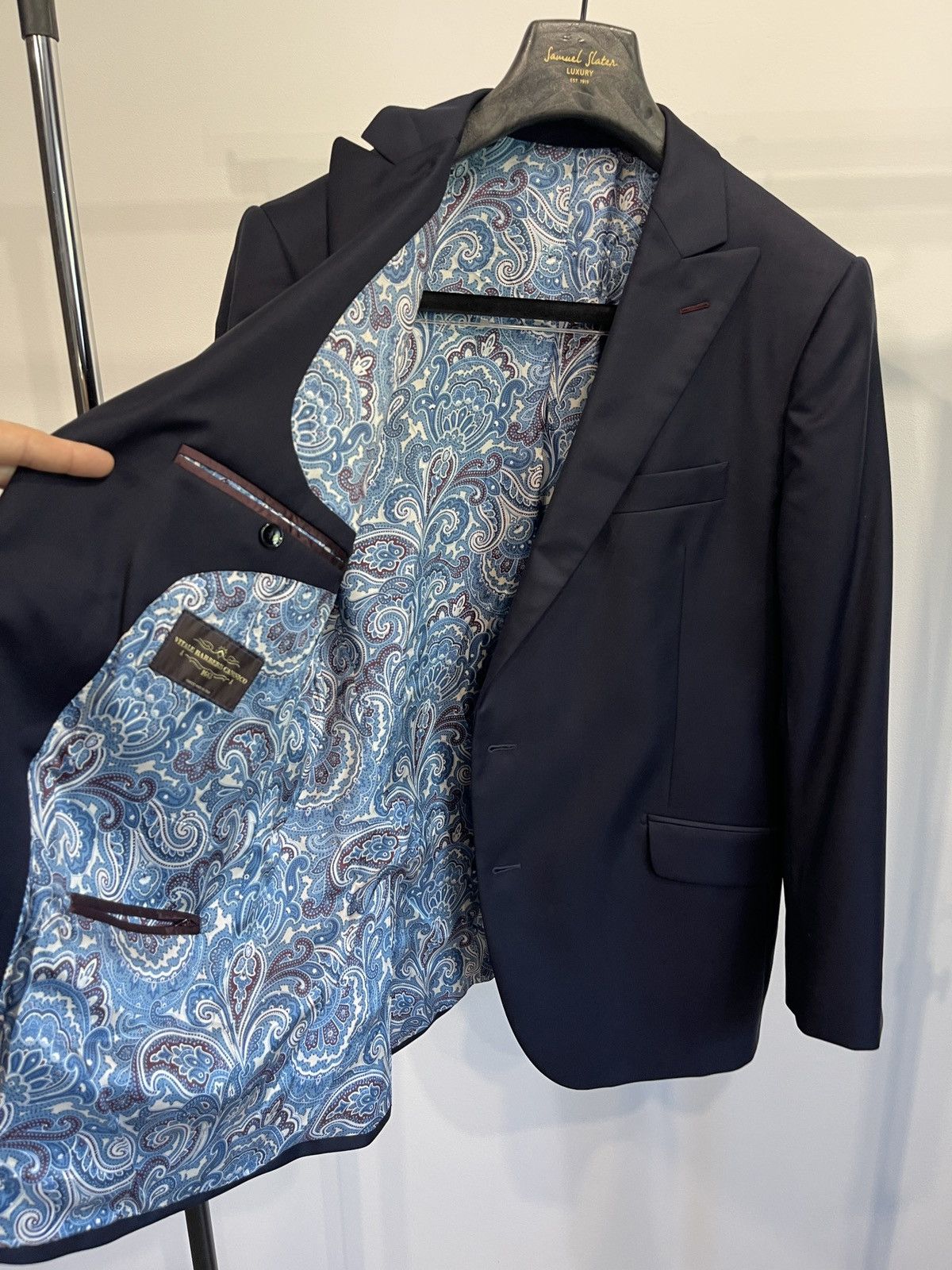 Vitale Barberis Canonico Vintage VITALE BARBERIS CANONICO blazer dark blue jacket Size 42R - 6 Thumbnail