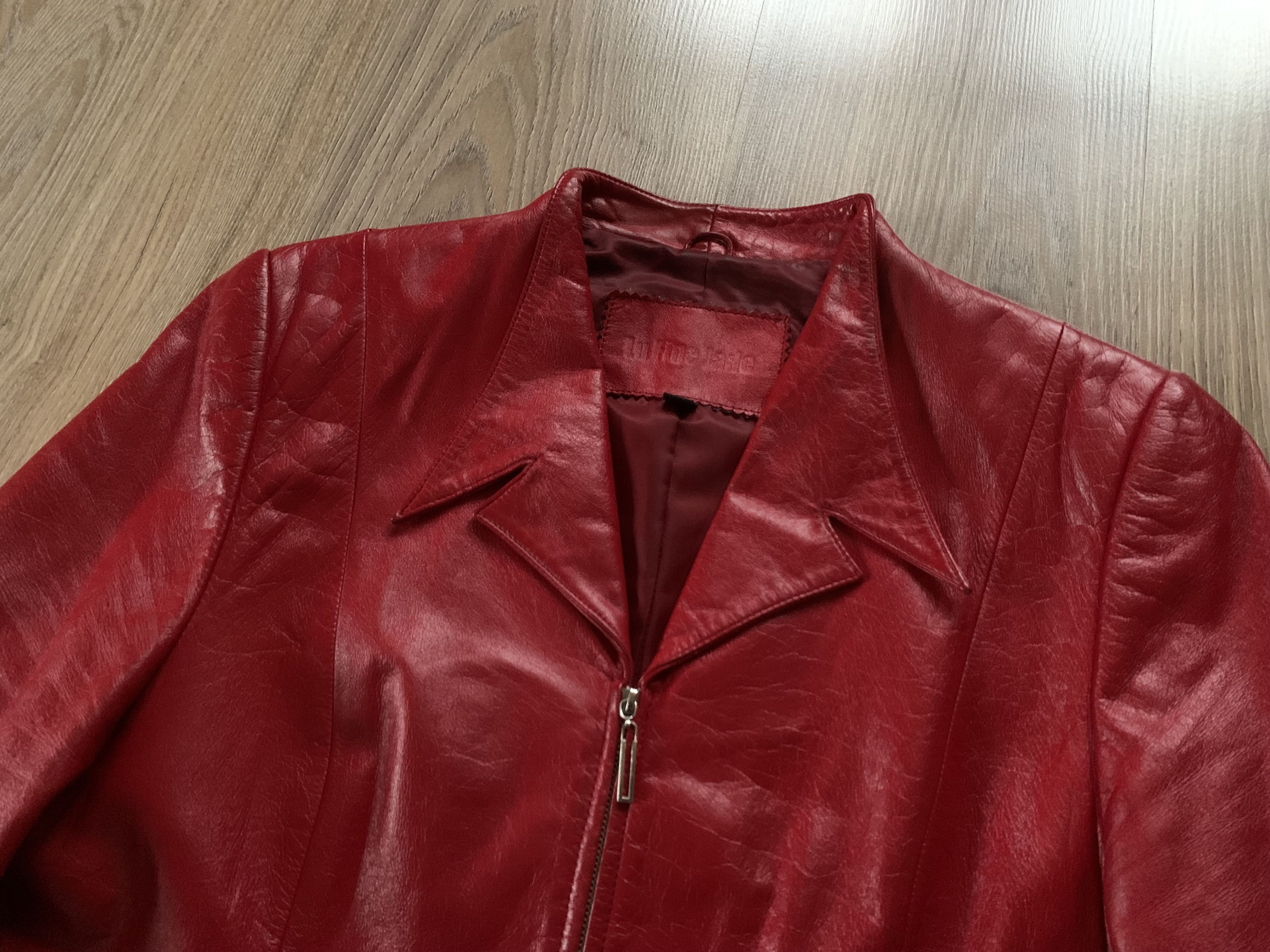Other Lu Fin Jade Women’s Vintage Red Leather Jacket Size L / US 10 / IT 46 - 5 Thumbnail